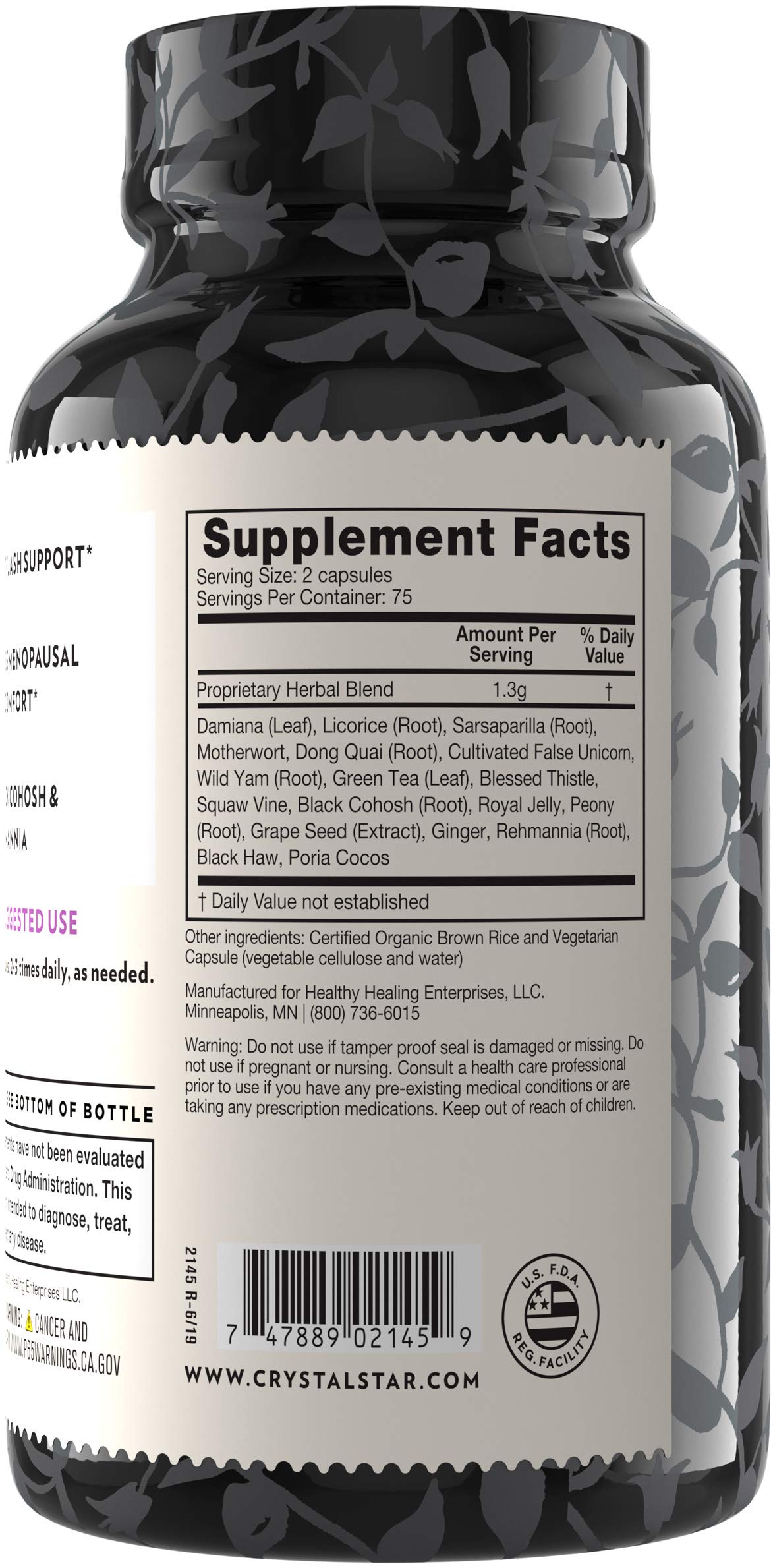 Crystal Star Estro G Balance Supplement (150 Capsules) – Herbal Menopause Support