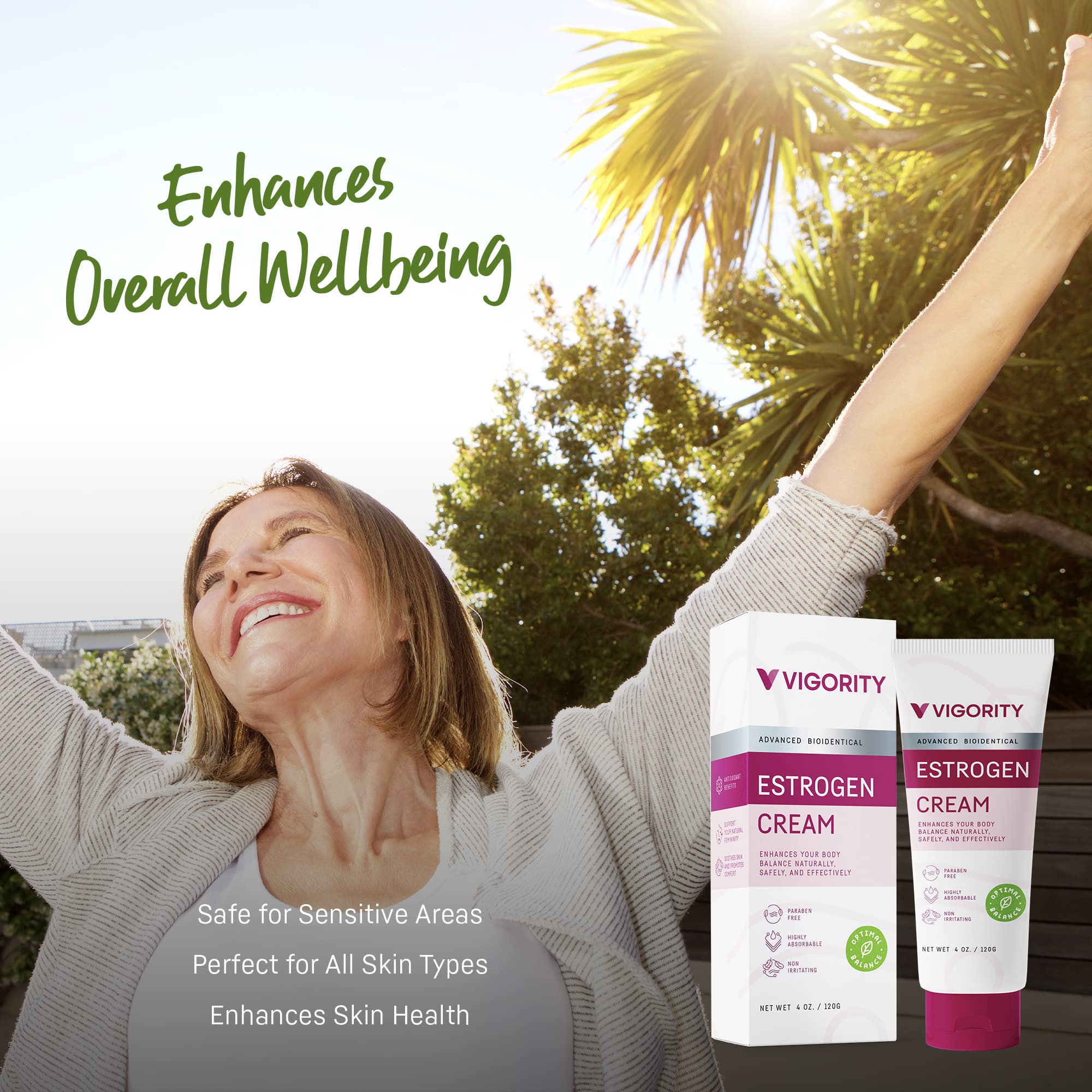 Estrogen Cream For Women, Natural Bioidentical, Hot Flashes Menopause Relief, Estrogen Cream