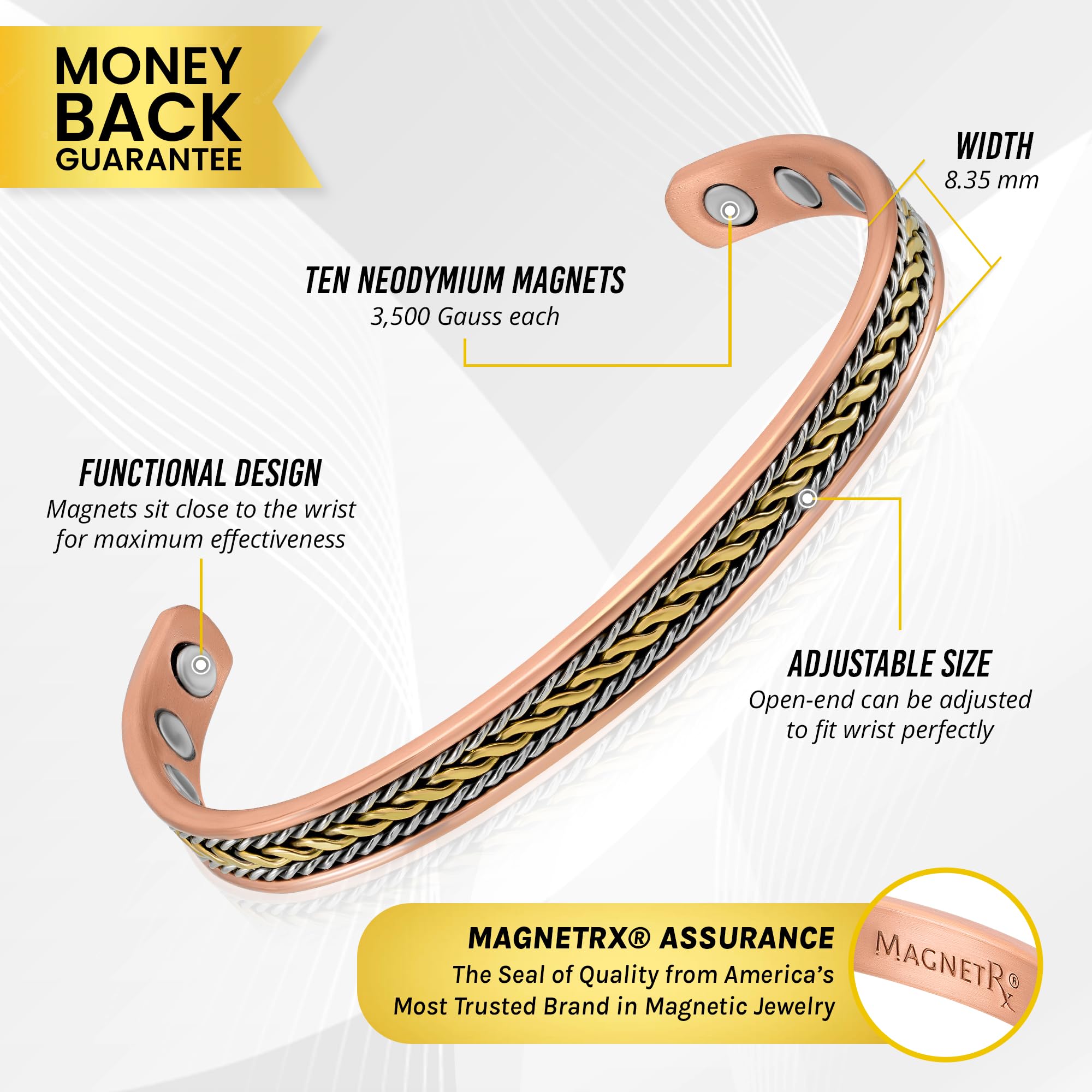 MagnetRX® Women's Copper Bracelet – Effective 99.9% Pure Copper Magnetic Therapy Bracelets