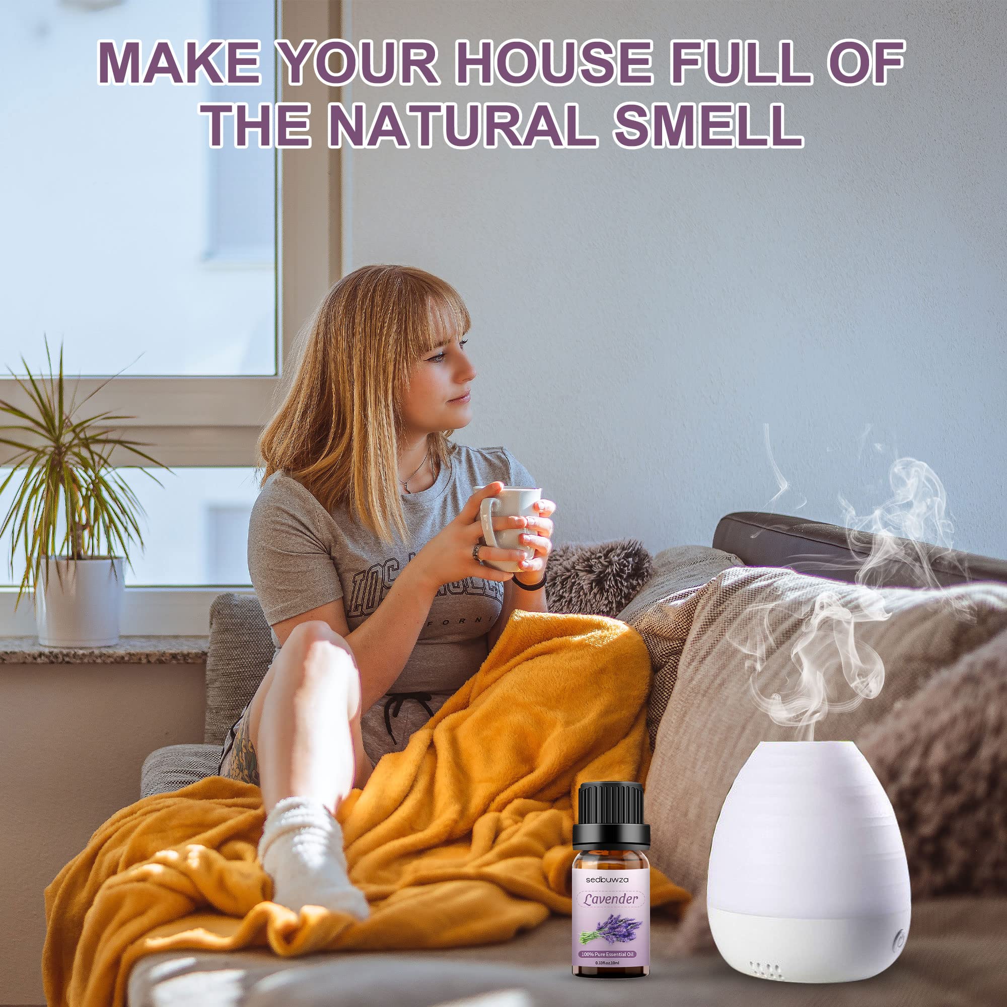 Sedbuwza Vanilla Oil Lavender Essential Oil Gift Set, 100% Pure Organic Fragrance Oil Set for Diffuser