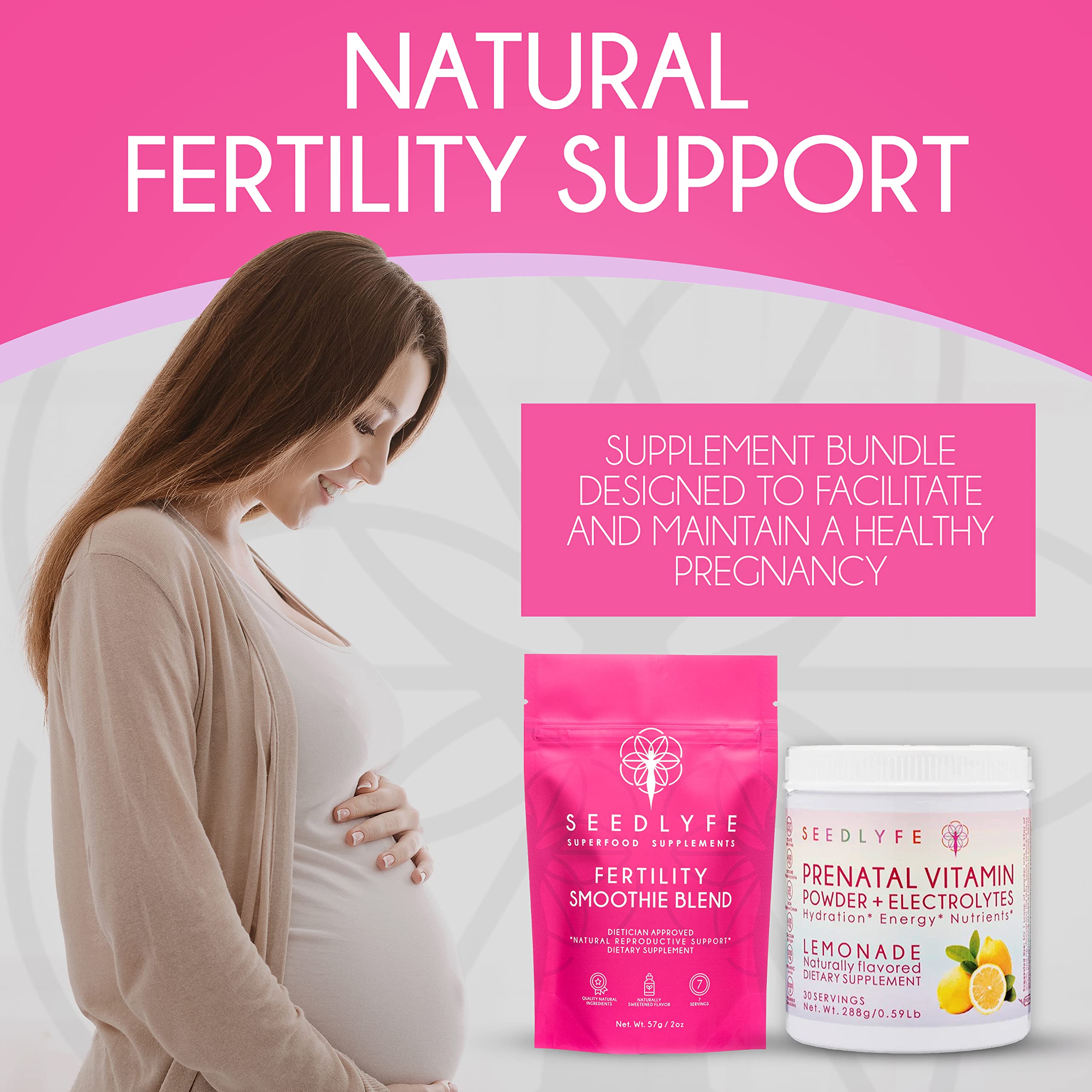 Female Fertility Bundle with Prenatal Vitamin Powder – Natural Prenatal Vitamins and Smoothie Mix