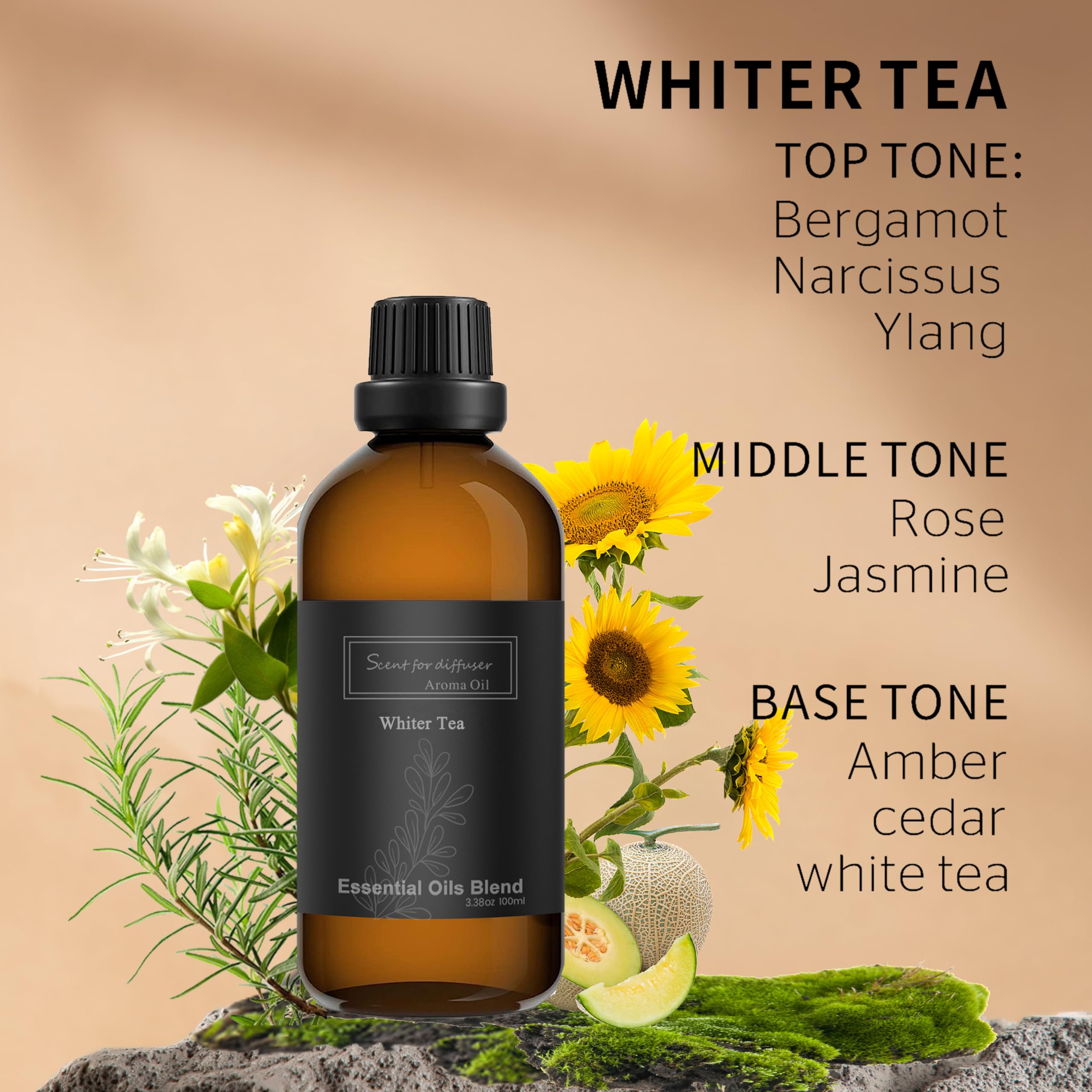 Homnas White Tea Essential Oil 100ML, Hotel Collection 100% Pure and Natural Aromatherapy Oil