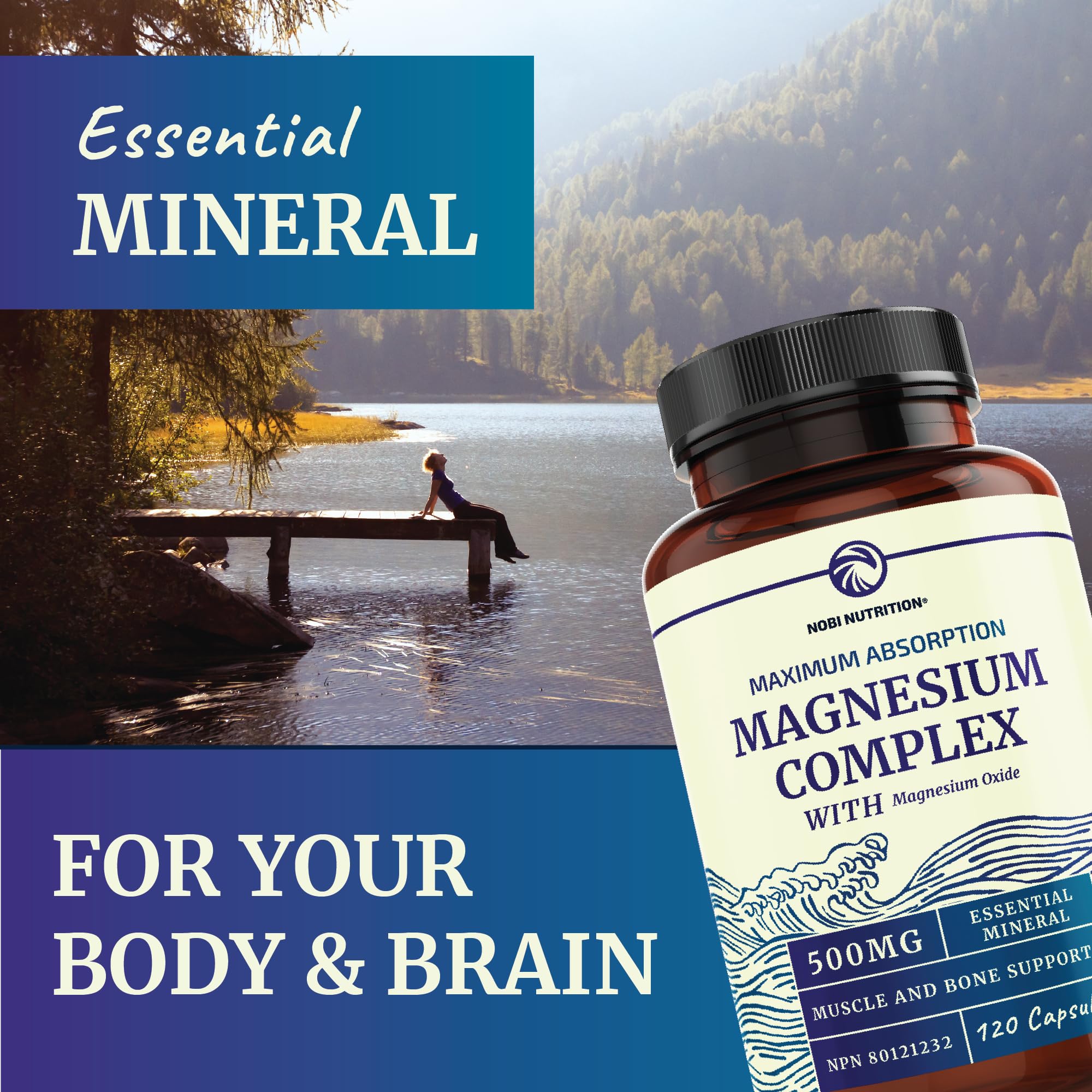 Magnesium Citrate Complex | 500 MG | High Absorption Formula | Calm, Relaxation