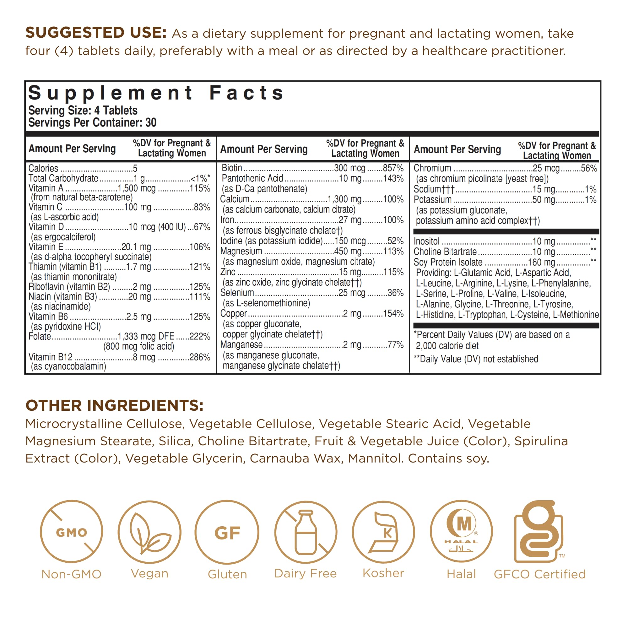 Solgar Prenatal Nutrients, 120 Tablets - Multivitamin & Mineral Formula for Pregnant & Lactating Women