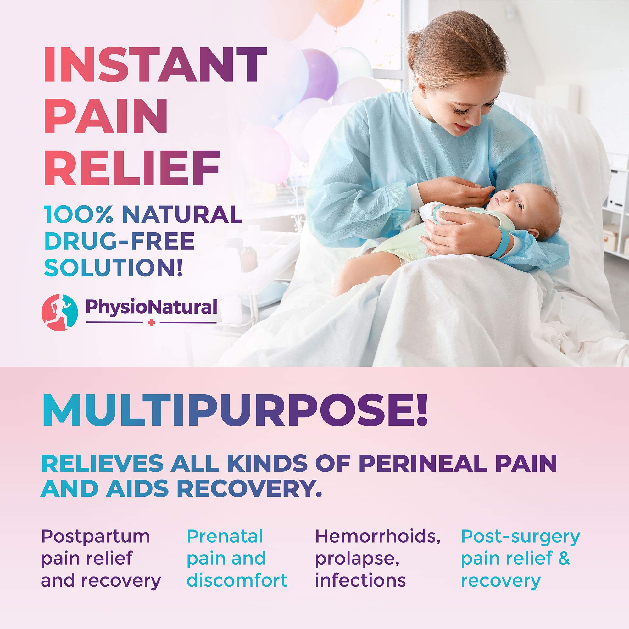 Reusable Perineal Ice Packs with Washable Sleeves – for Hemorrhoids, Postpartum Vaginal Pain
