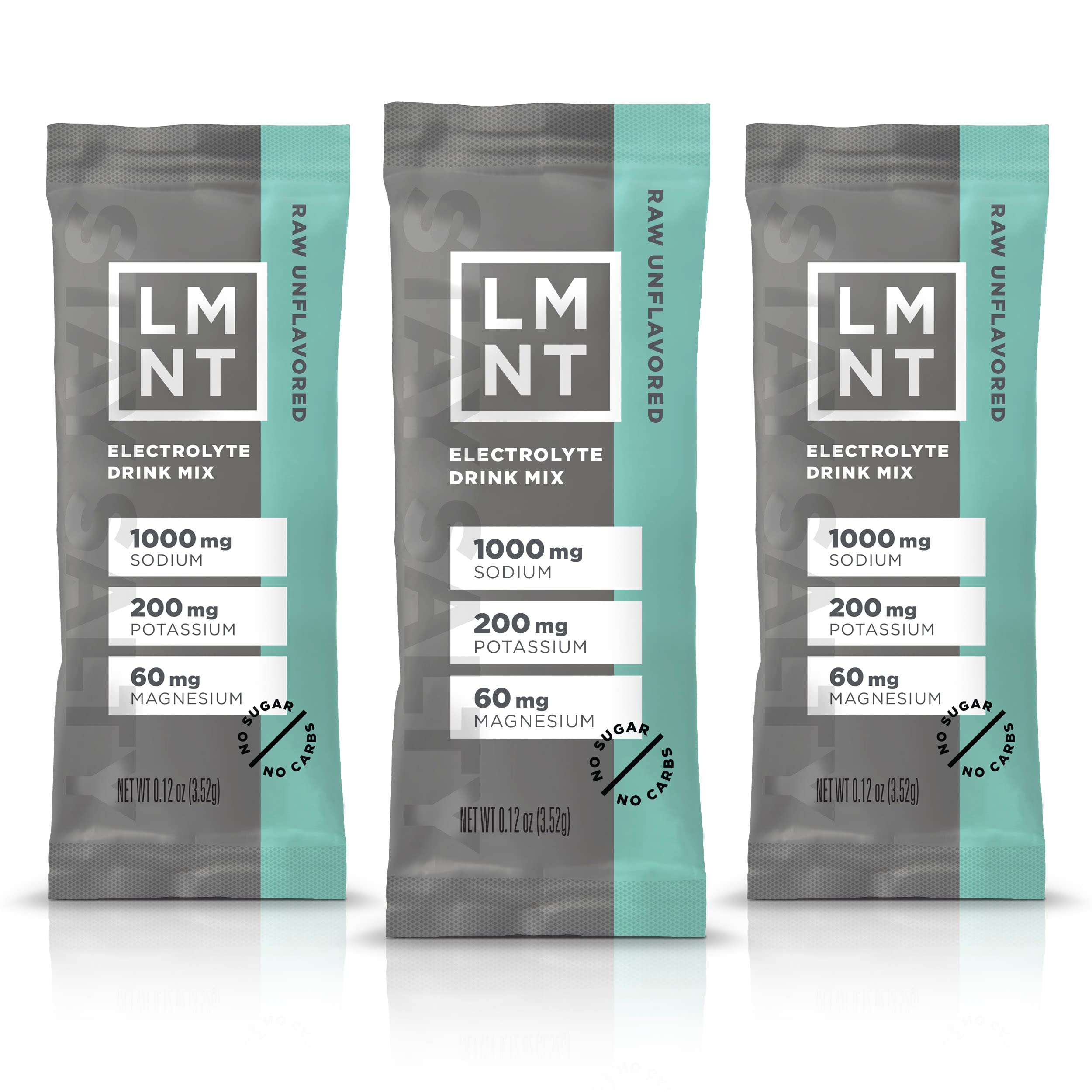 LMNT Zero-Sugar Electrolytes - Raw Unflavored Salt - Hydration Powder Packets 