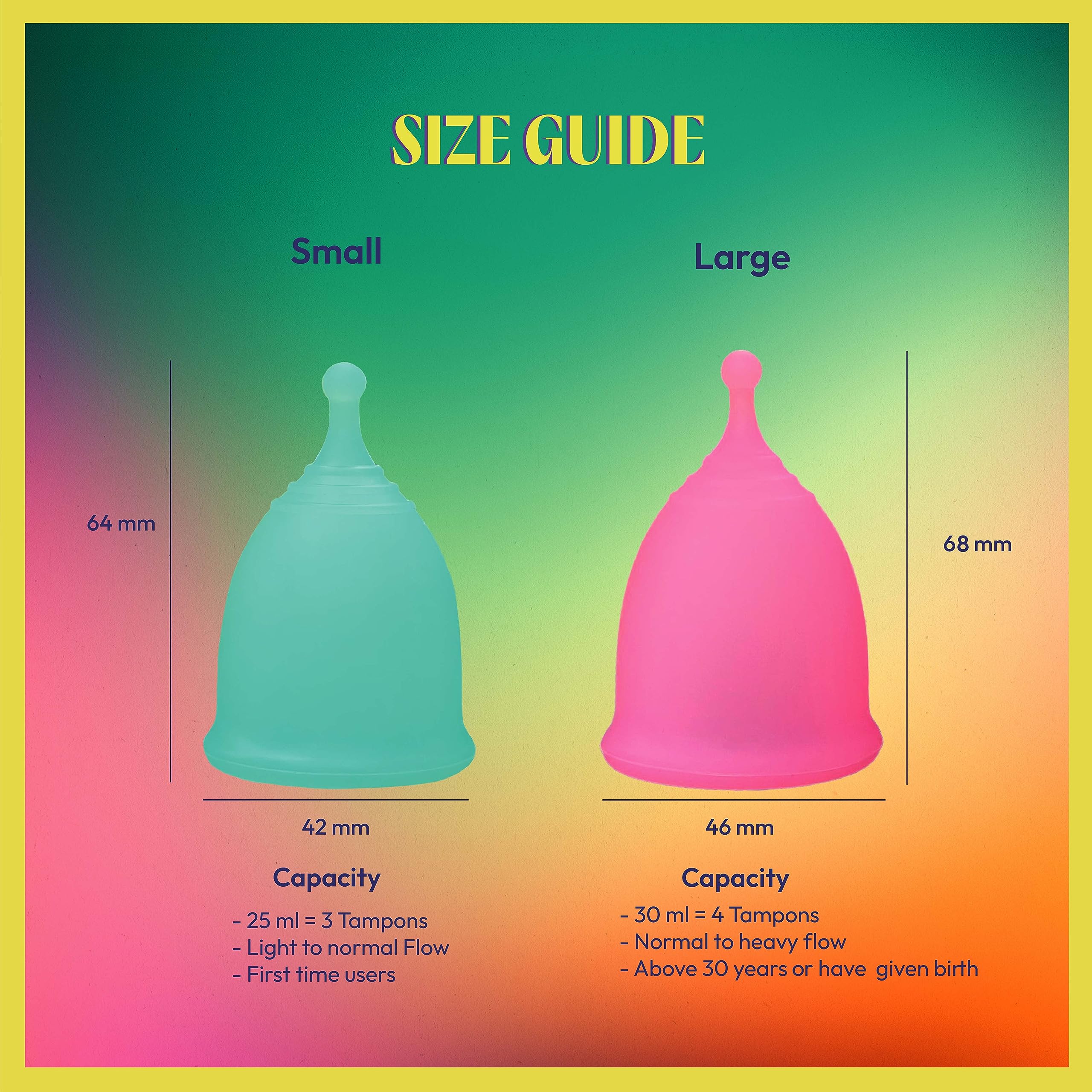 JAZZ Cup Soft Menstrual Cups – with Travel-Cotton Pouch – Reusable, 12-Hour Protection, 100% Medical