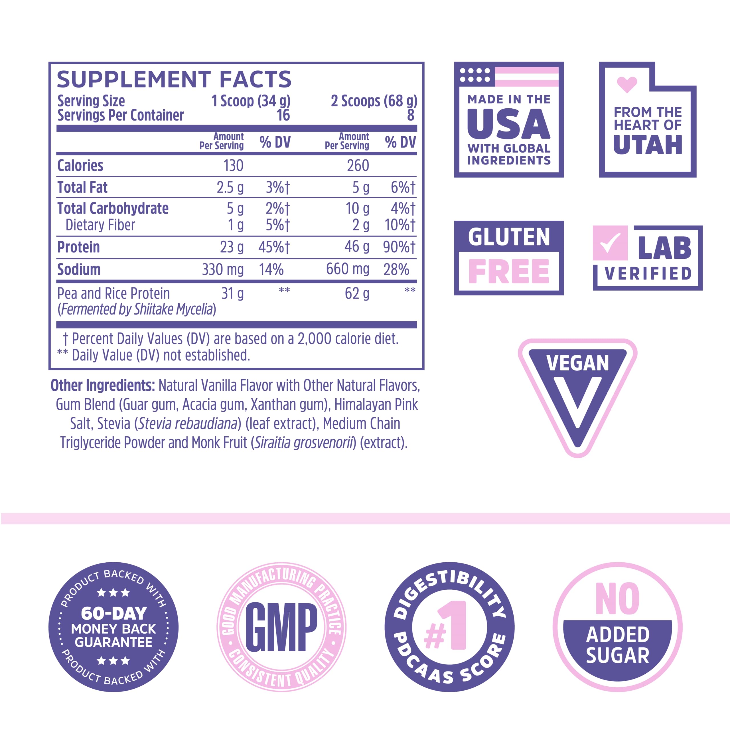 Zhou Nutrition Plant Based Vegan Protein Powder, Best Absorption Digest Score, Complete