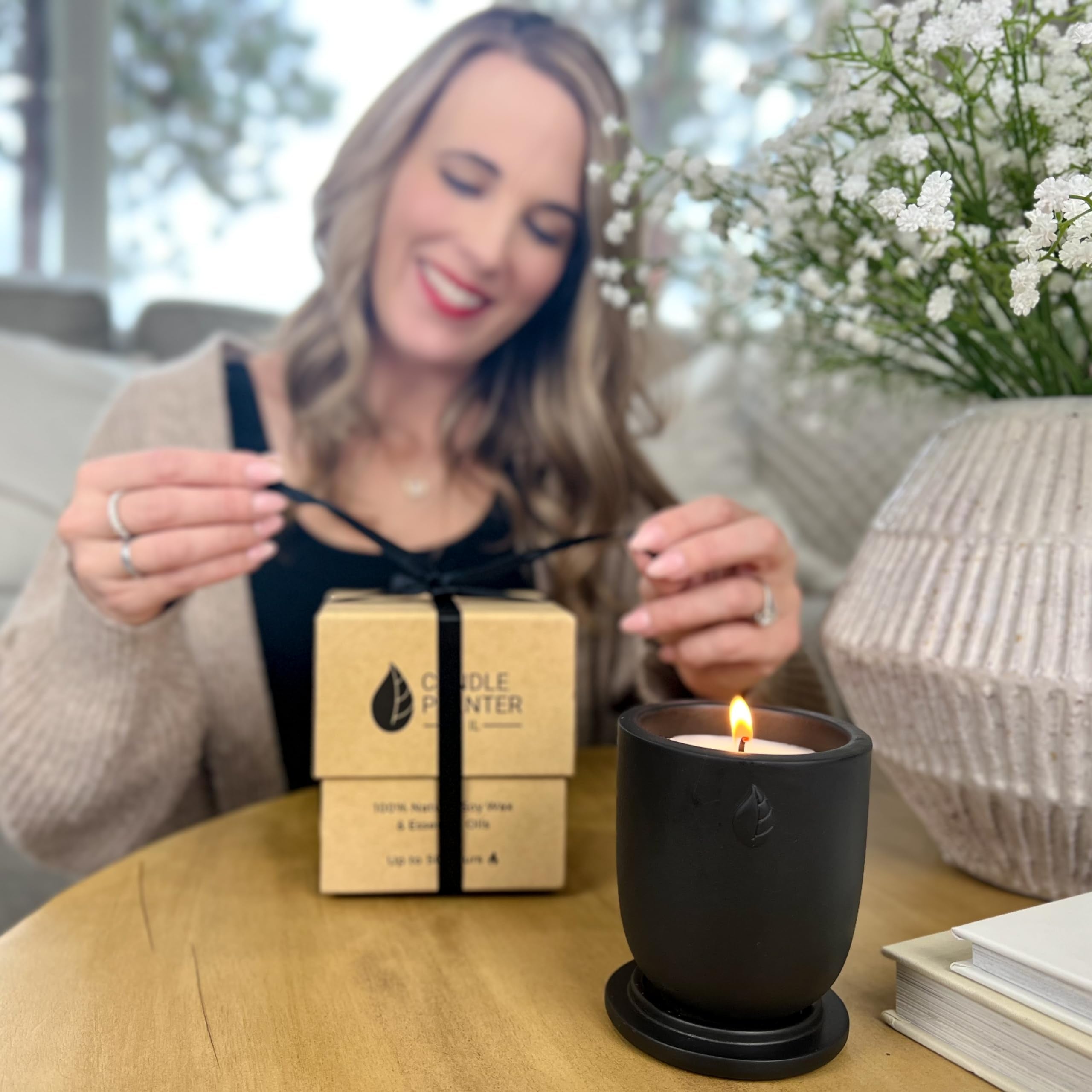 CandlePlanter Concrete Cement Candle Planter - Candles for Home Scented, Soy Candles