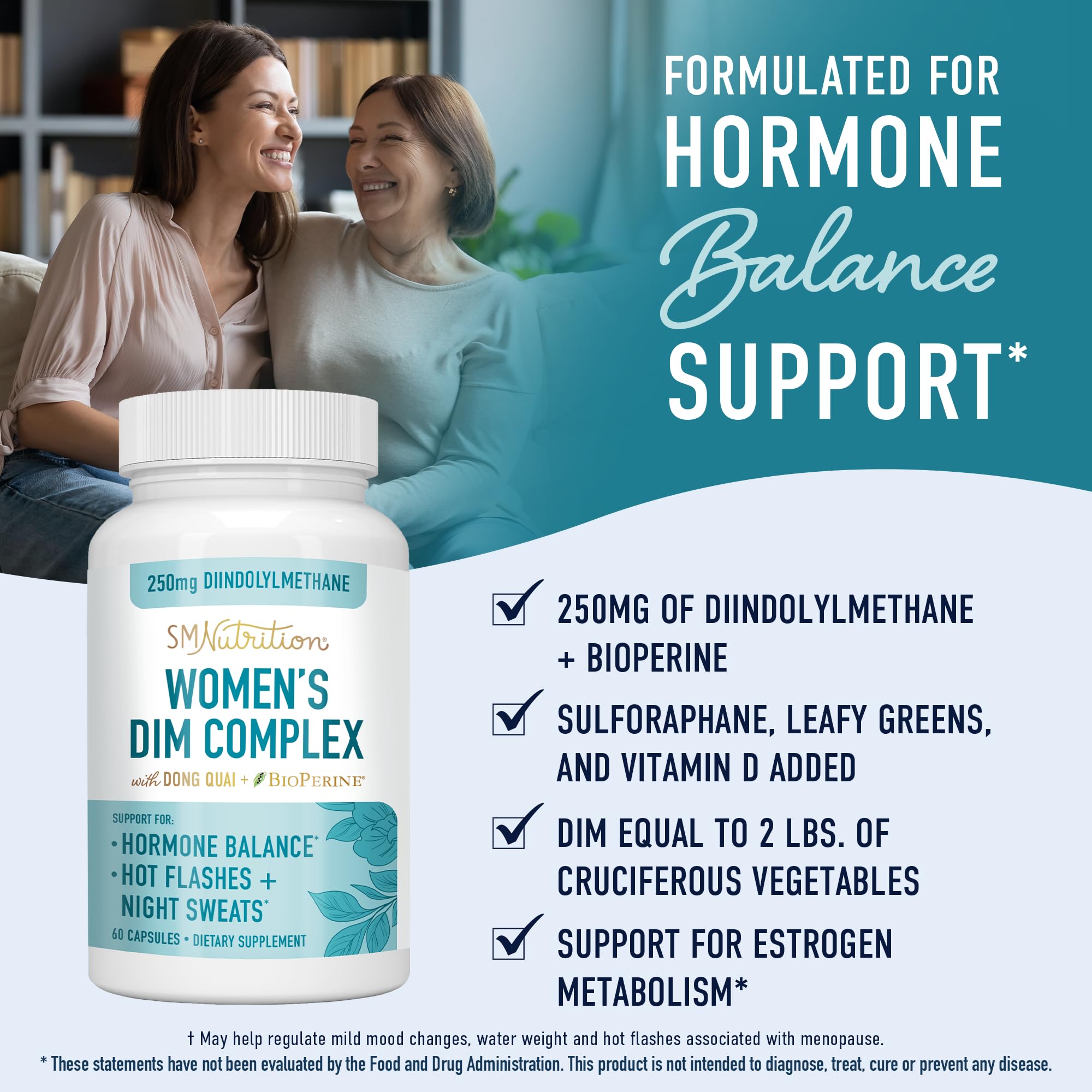DIM Supplement Complex 250 mg | Estrogen Balance for Women | Hormone Menopause Relief