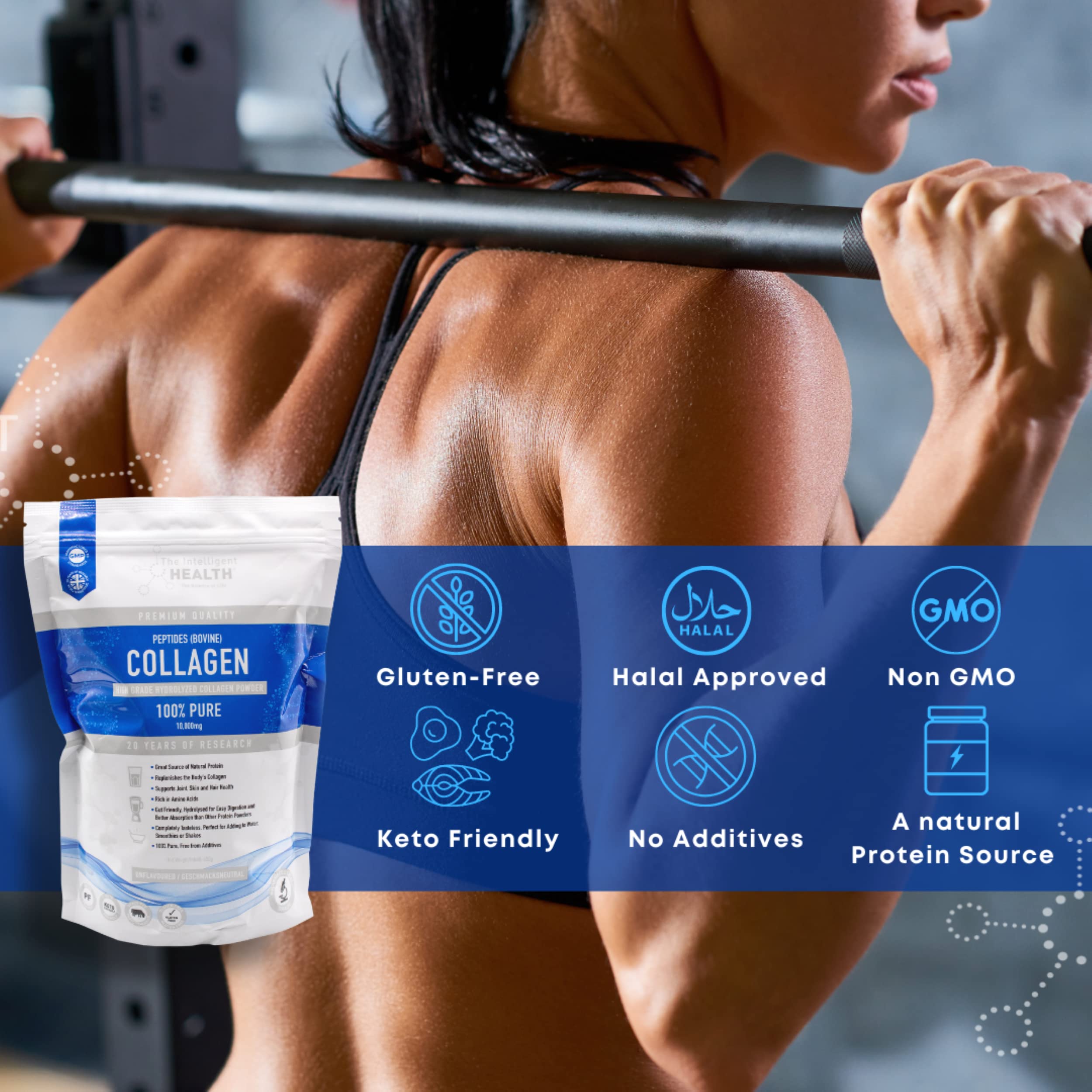Hydrolysed Collagen Powder (Bovine) - High Protein Grass Fed Unflavoured Peptides