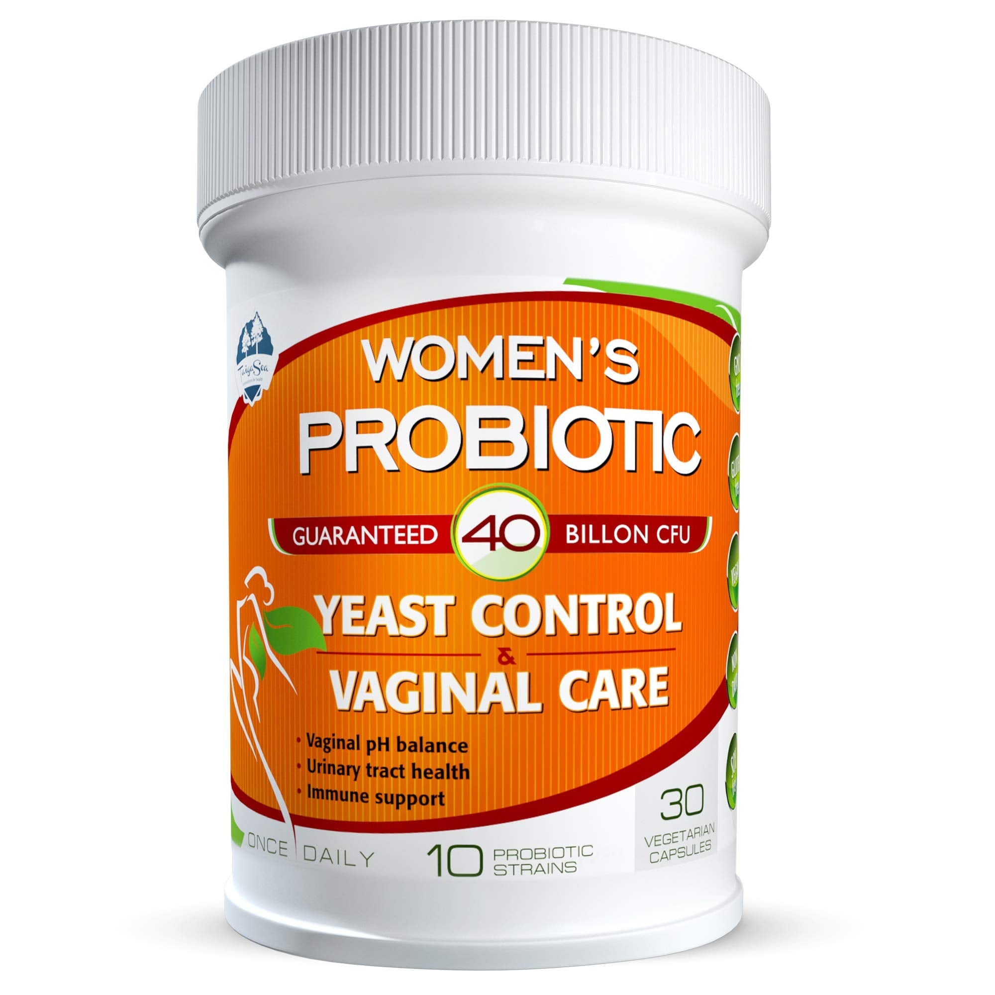 TAIGASEA Probiotics for Women, 40 Billion CFU, 10 Strains for Yeast Control, Vaginal and Urinary Tract Health