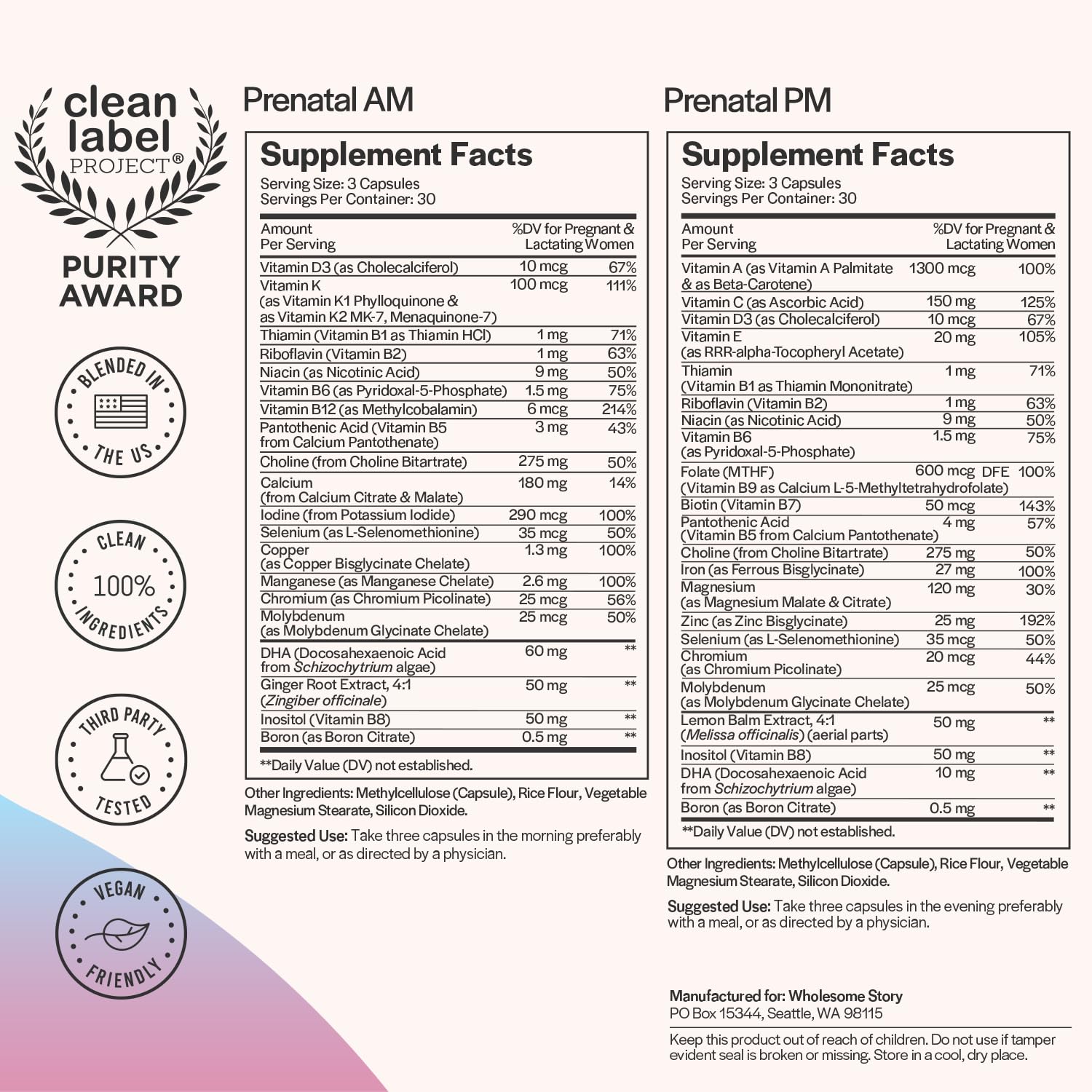 Gut Health Bundle: Premium Bioavailable Prenatal & Postnatal Vitamins | Morning Sickness Tea Relief