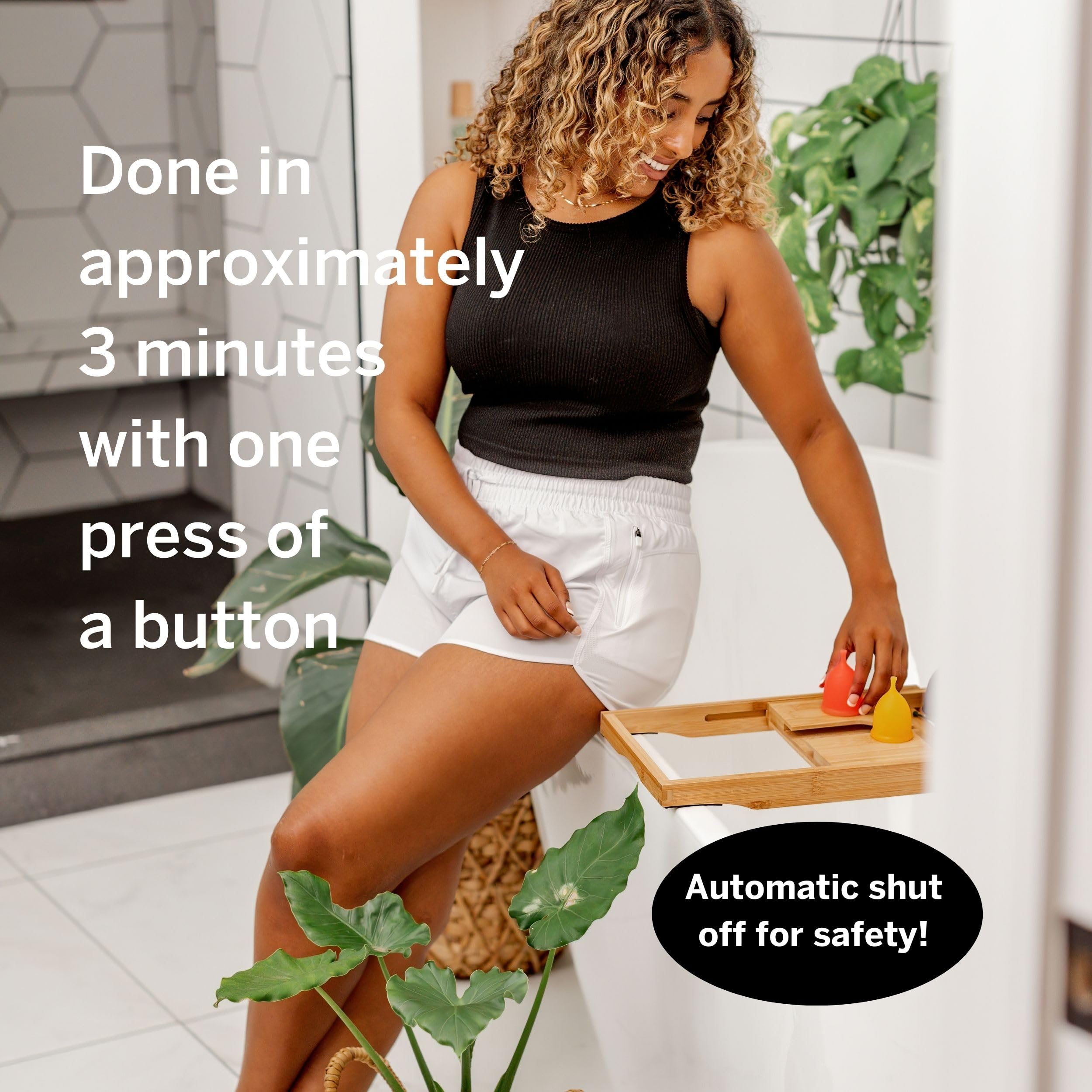 Pixie Menstrual Cup Steamer Sterilizer with A Small Period Cup - Ranked 1 for Most Comfortable Reusable