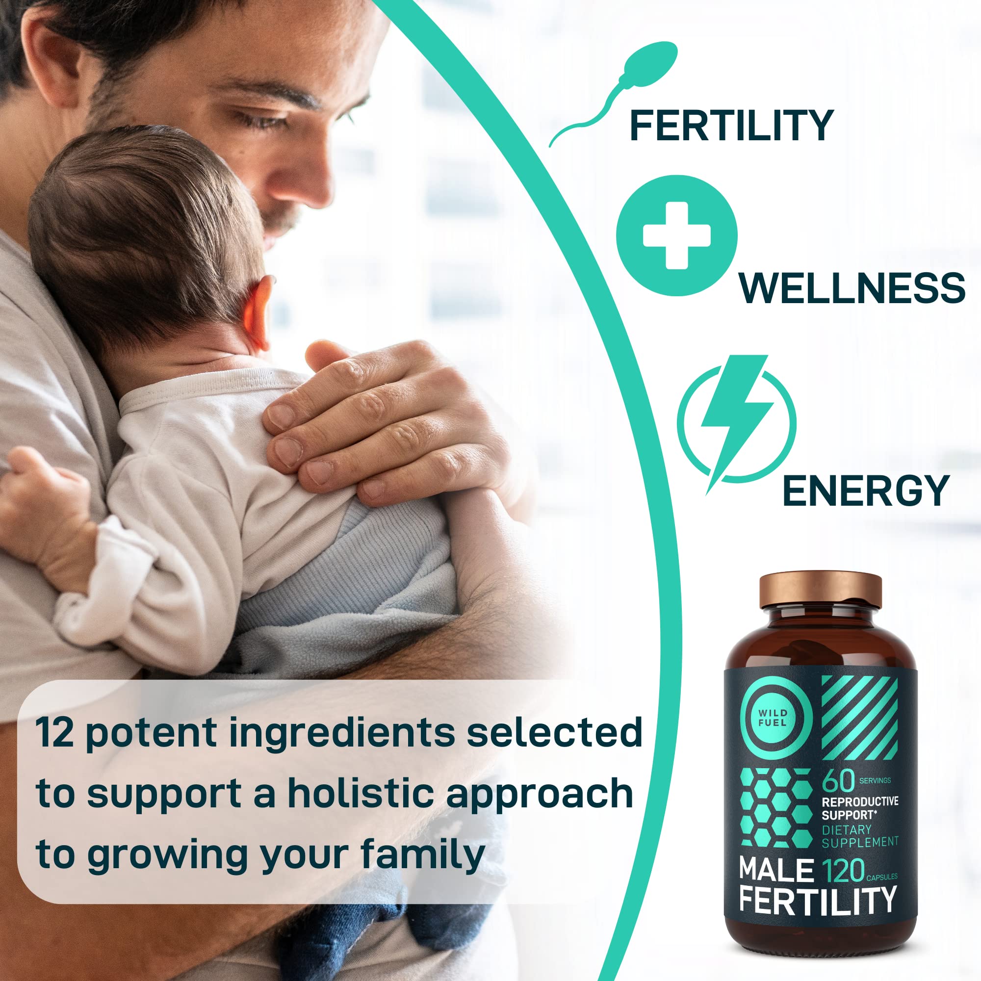 Fertility Supplements For Men Prenatal Vitamin - Maca Root, Ashwagandha, L Arginine