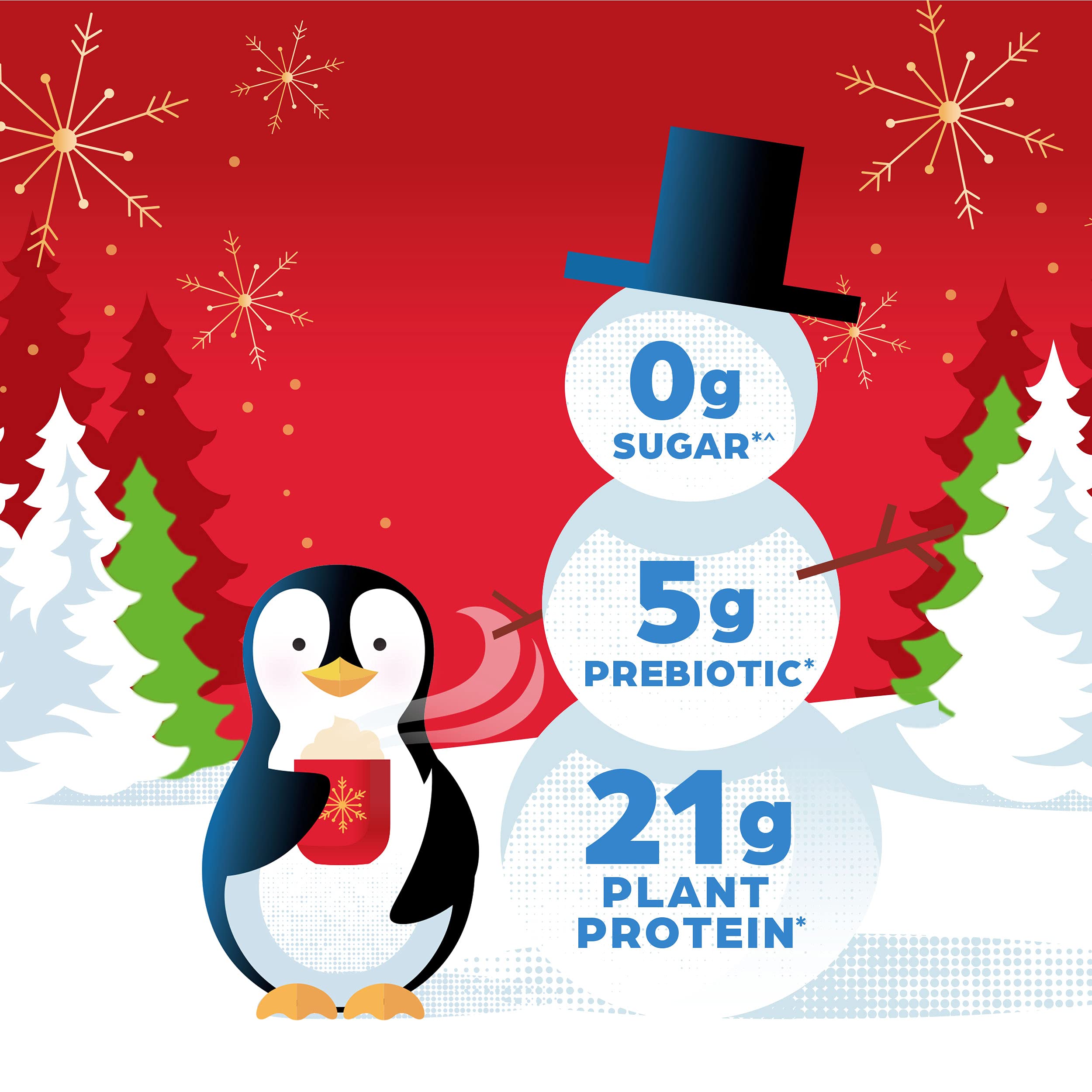 Orgain Organic Vegan Protein Powder, Peppermint Hot Cocoa Seasonal Holiday Flavor