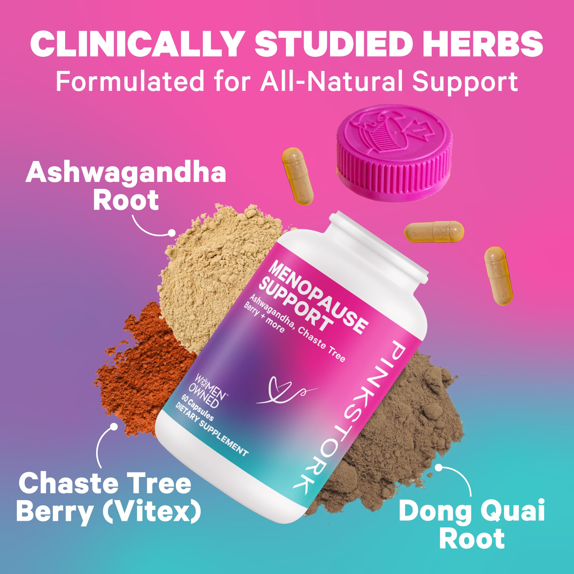 Pink Stork Menopause Supplement & Progesterone Cream for Women to Support Hormone Balance