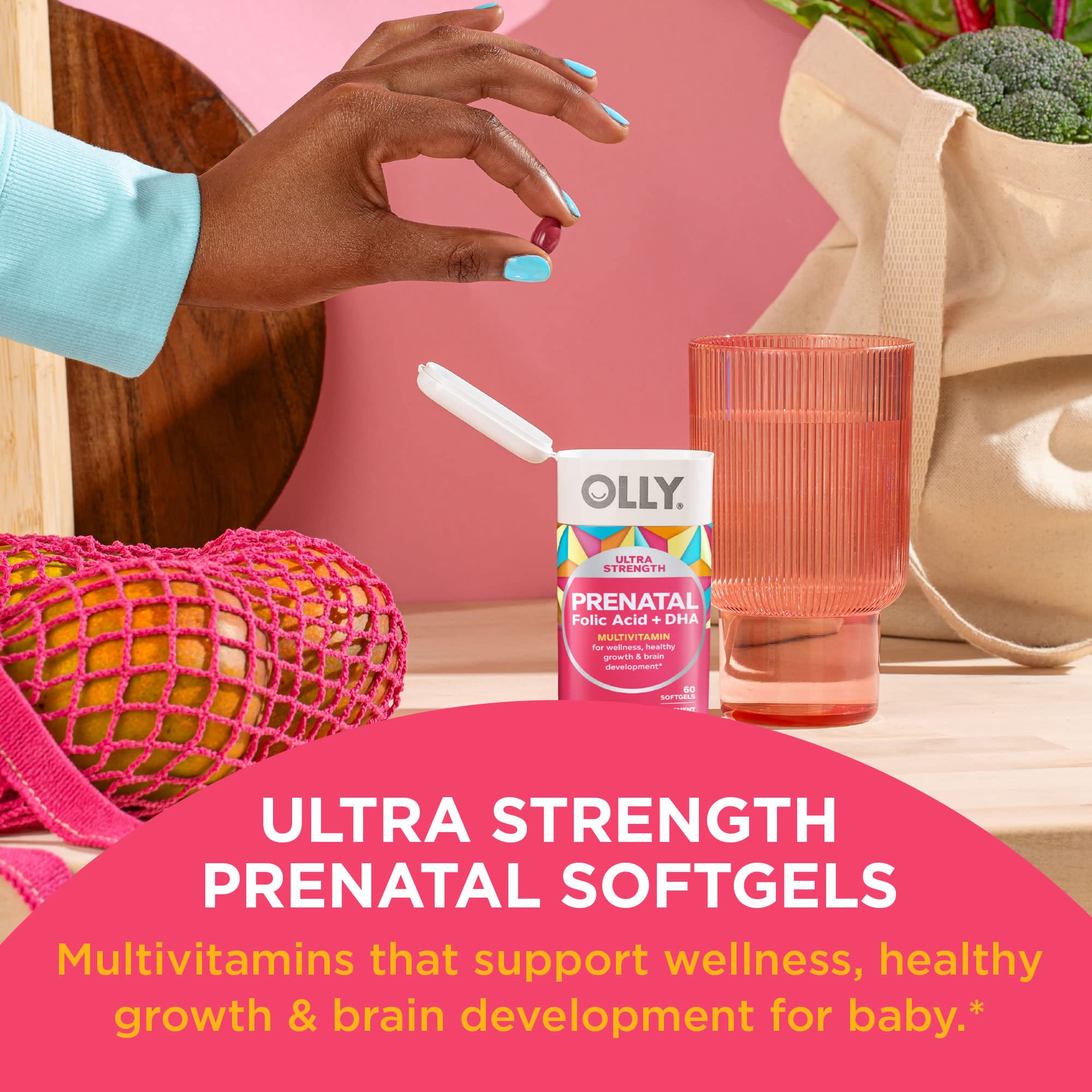 OLLY Ultra Strength Prenatal Multivitamin Softgels, Supports Healthy Growth