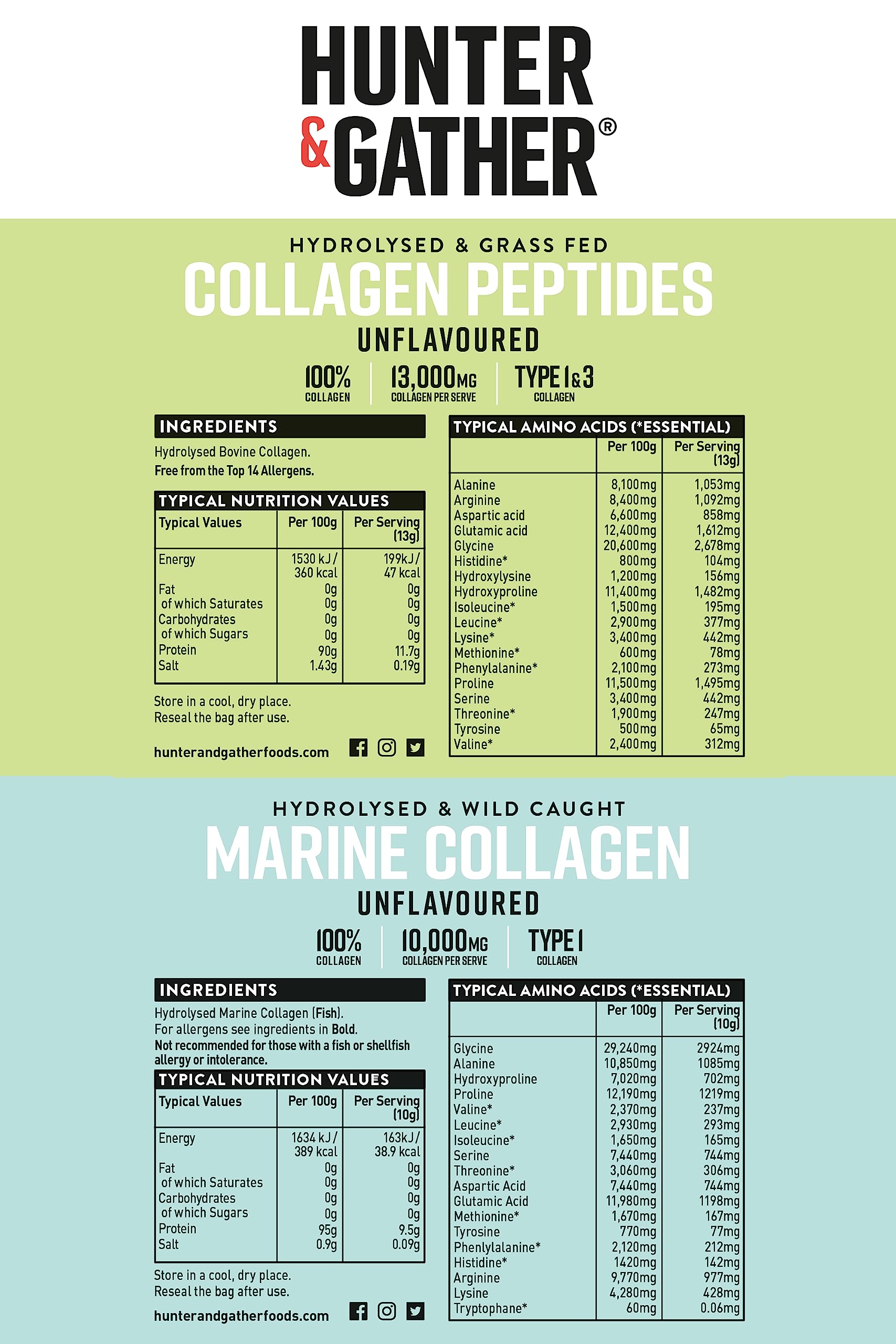 Hunter & Gather Collagen Powder Bundle | Hydrolysed Grass-Fed Bovine Collagen