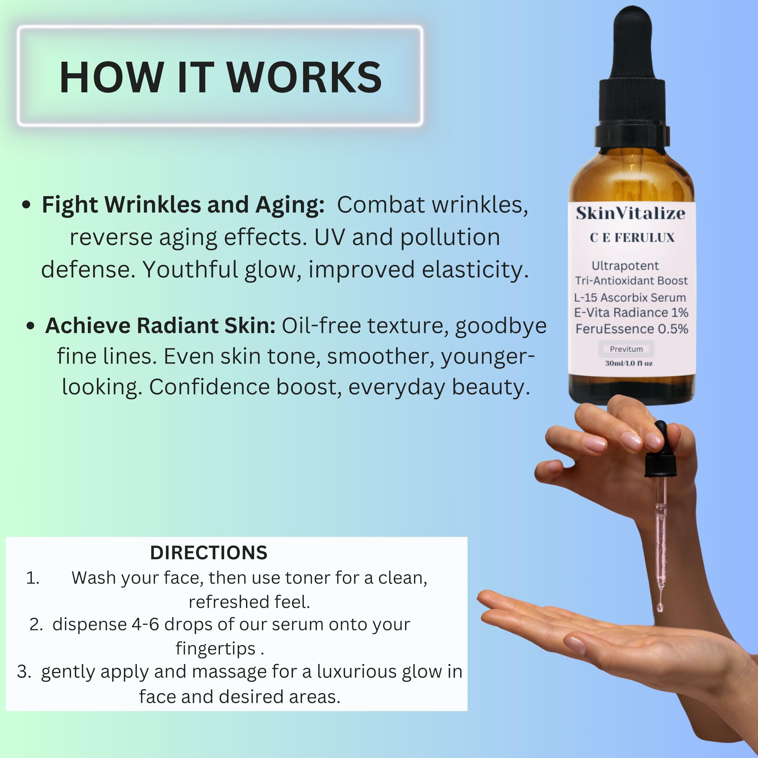 SkinVitalize C E ferulux Vitamin C Serum - 30ml: Advanced Formula for Fighting with Wrinkles