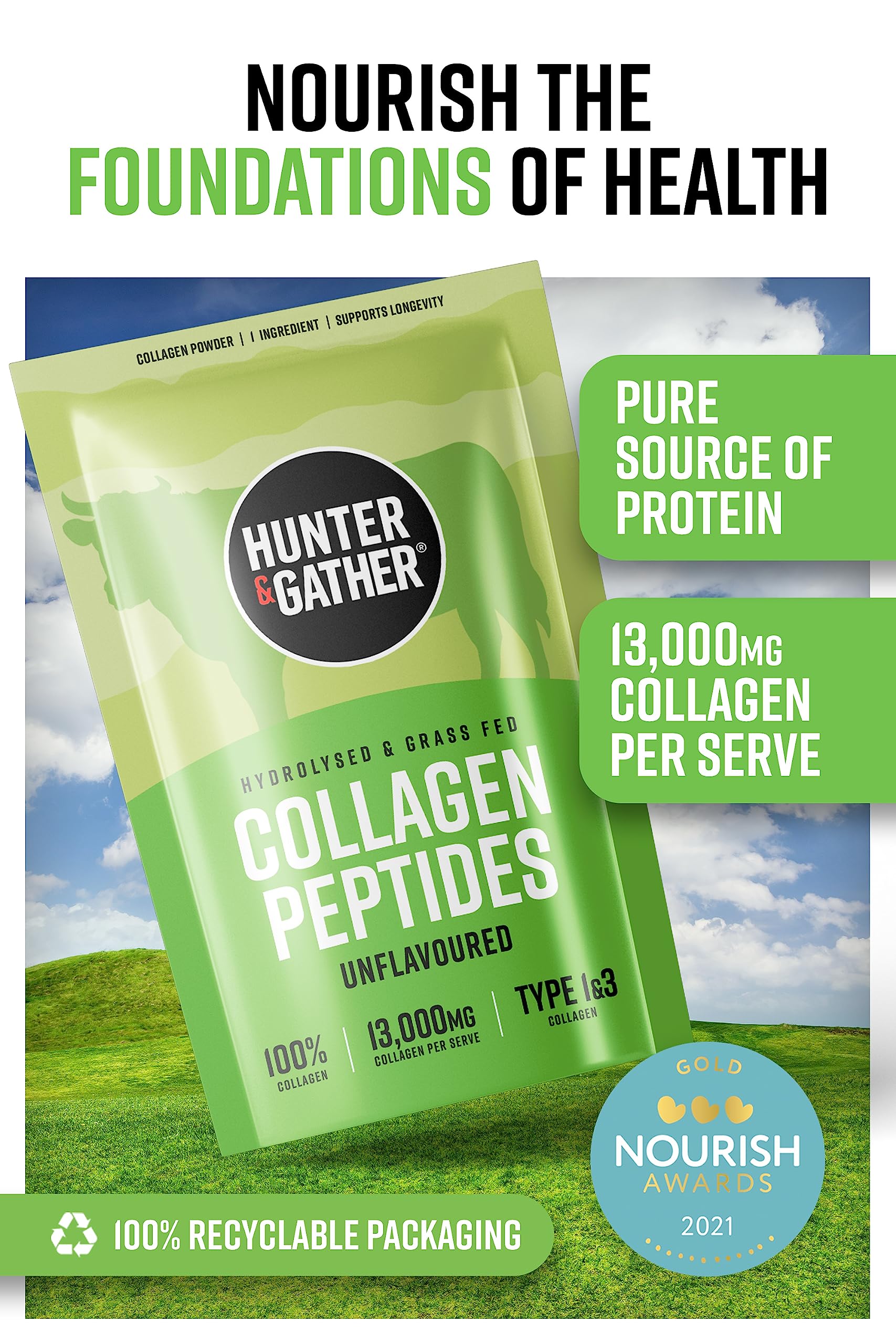 Hunter & Gather Collagen Powder Bundle | Hydrolysed Grass-Fed Bovine Collagen