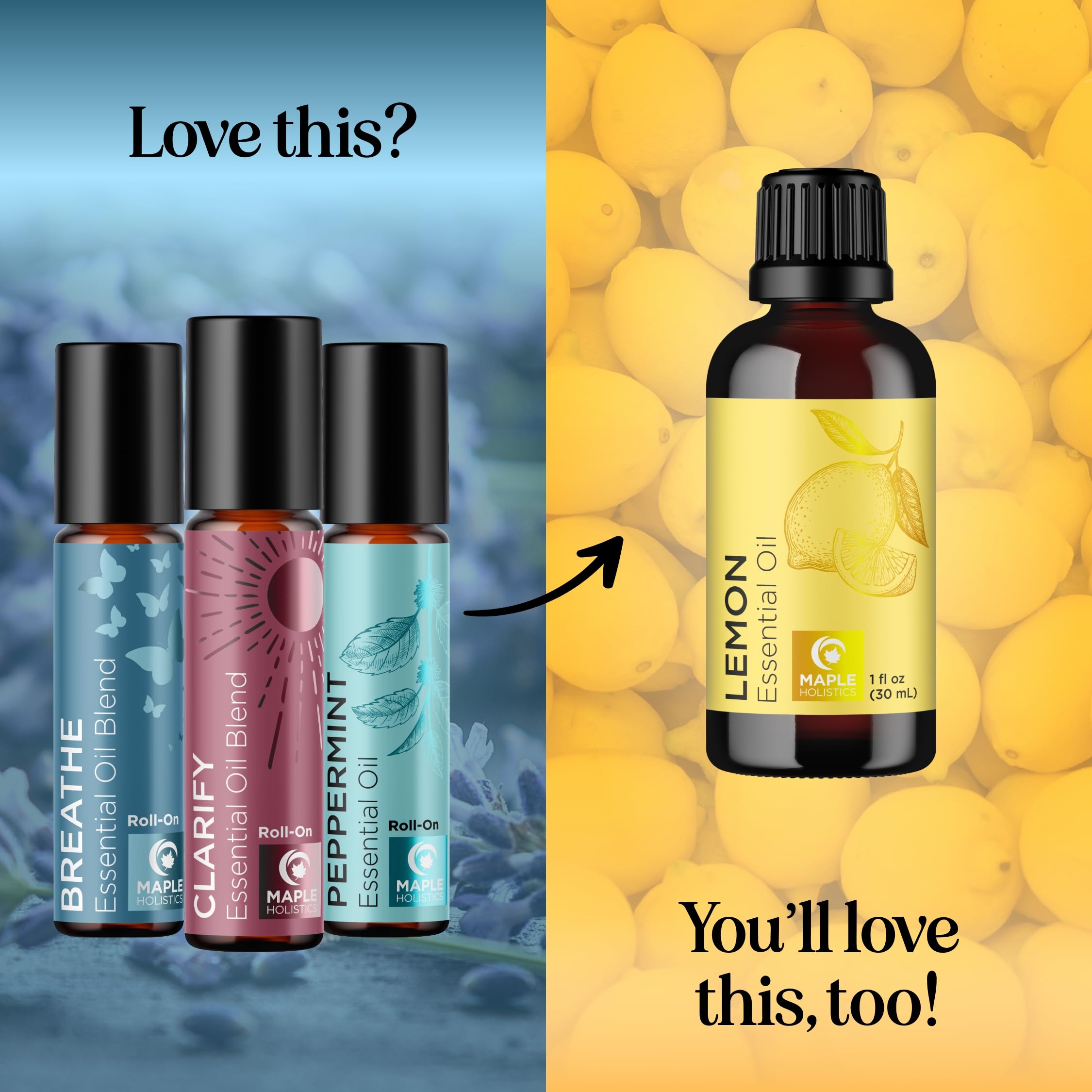 Headache Roll on Essential Oils - Aromatherapy Essential Oils Sets Variety Pack with Peppermint Clarify