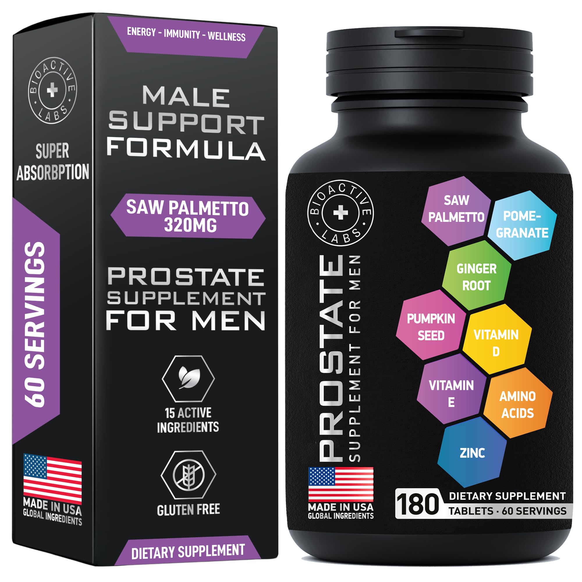 BIOACTIVE LABS Fertility Supplements Prostate Health Supplements Mens Health Bundle