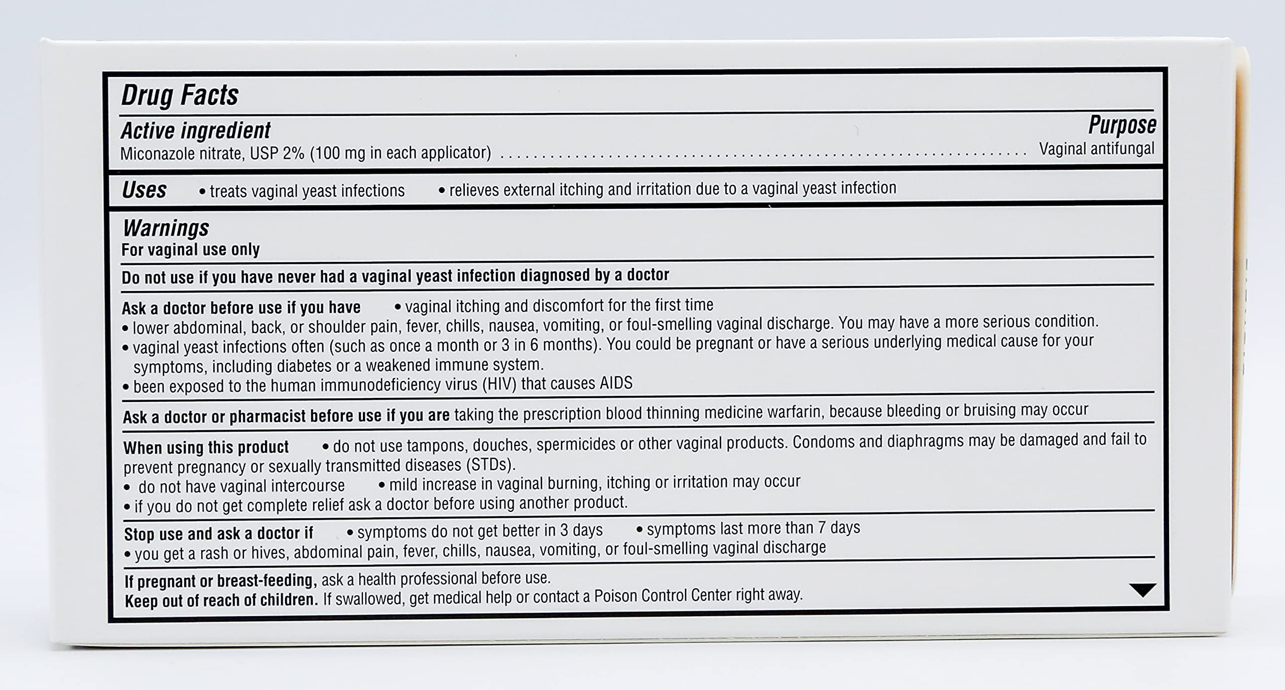 Quality Choice Miconazole Nitrate 2% 7 Day Vaginal Antifungal Cream, 1.59 Ounces (45g)