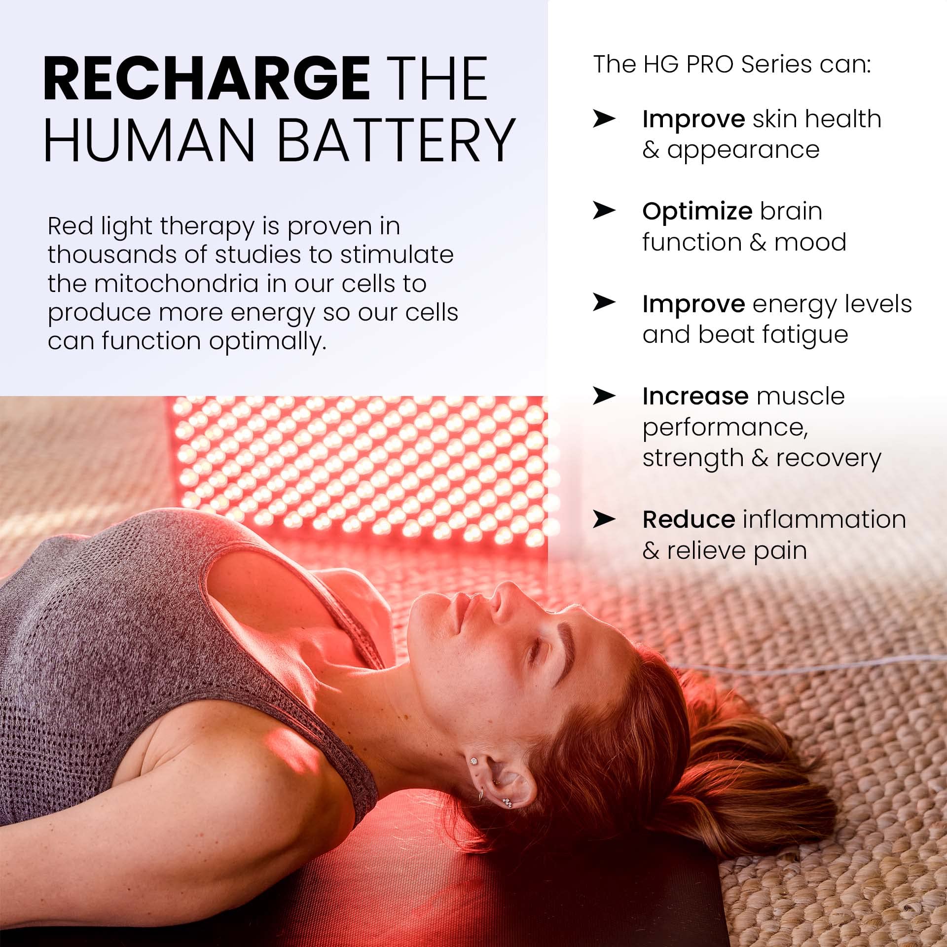 Hooga Red Light Therapy, 660nm 850nm Red Near Infrared, Dual Chip LEDs, Modular, 150 LEDs