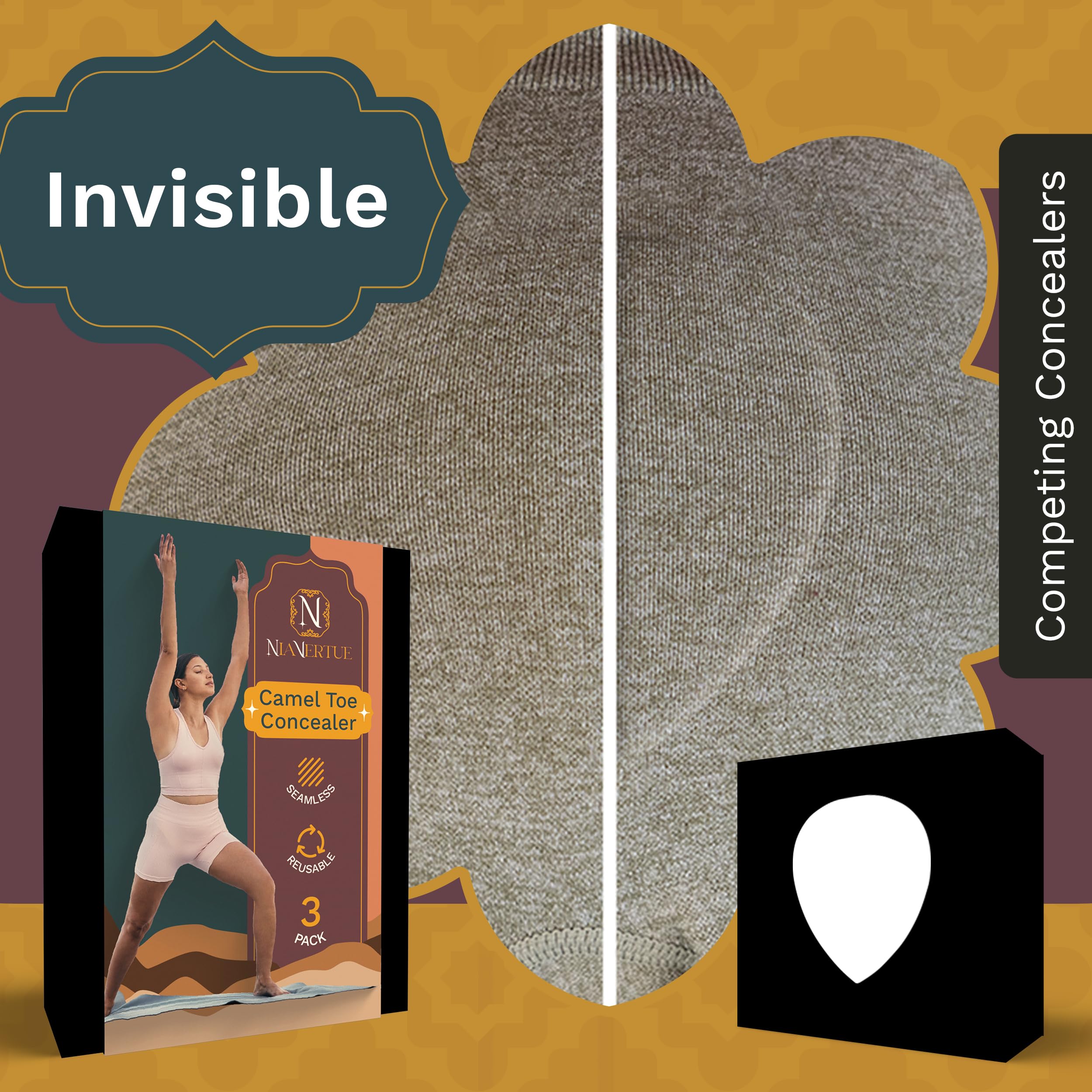 Camel Toe Concealer | Seamless Camel Toe Hider, Anti Camel Toe Cover Silicone Insert, No Camel Toe