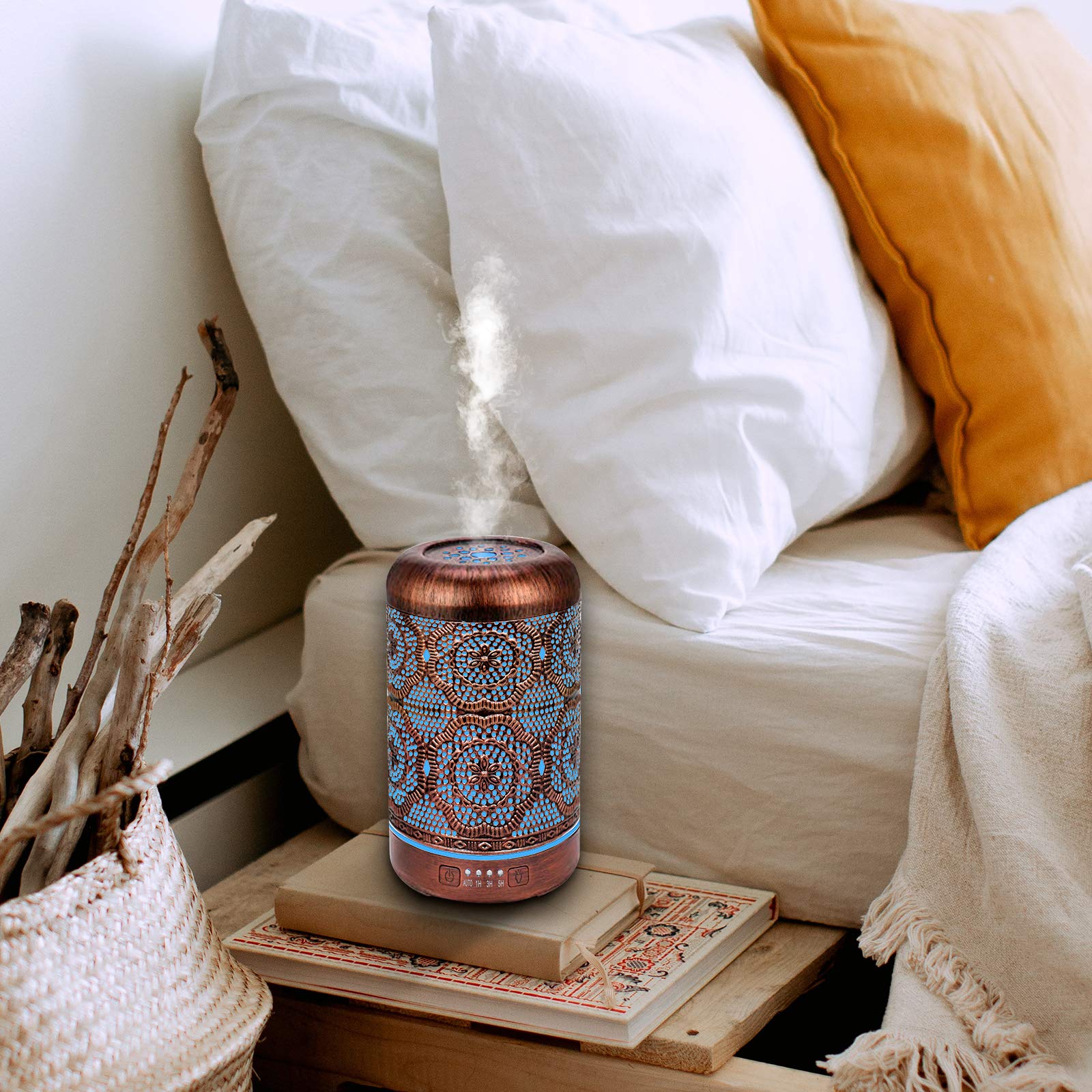 Essential Oil Diffuser, Upgraded Metal Diffusers with Lavender Lemon Essential Oils, 250ml