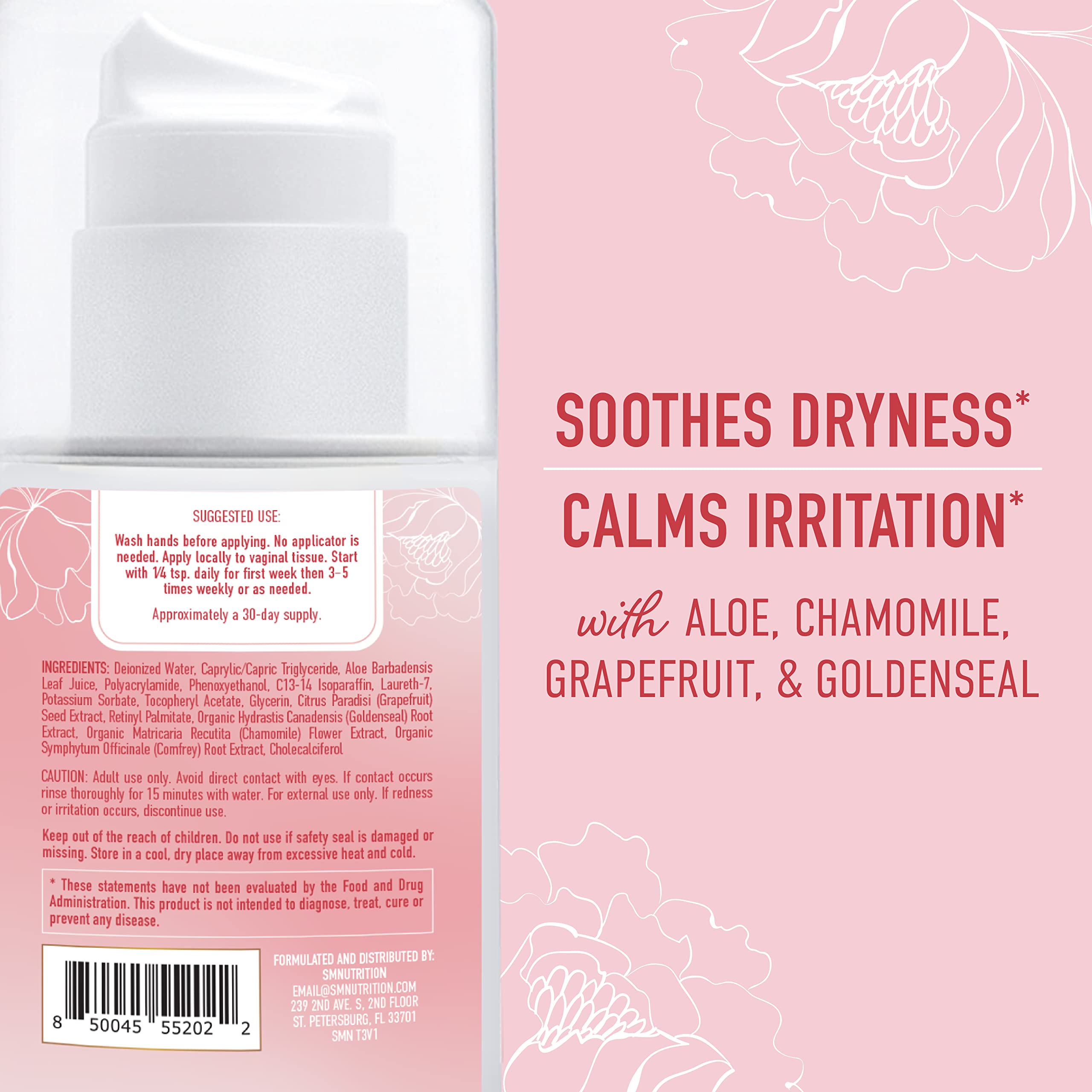 Vulva Rescue Moisturizer Cream | 3oz. PUMP | Soothes Vaginal Itch & Dryness | No Estrogen or Fragrance