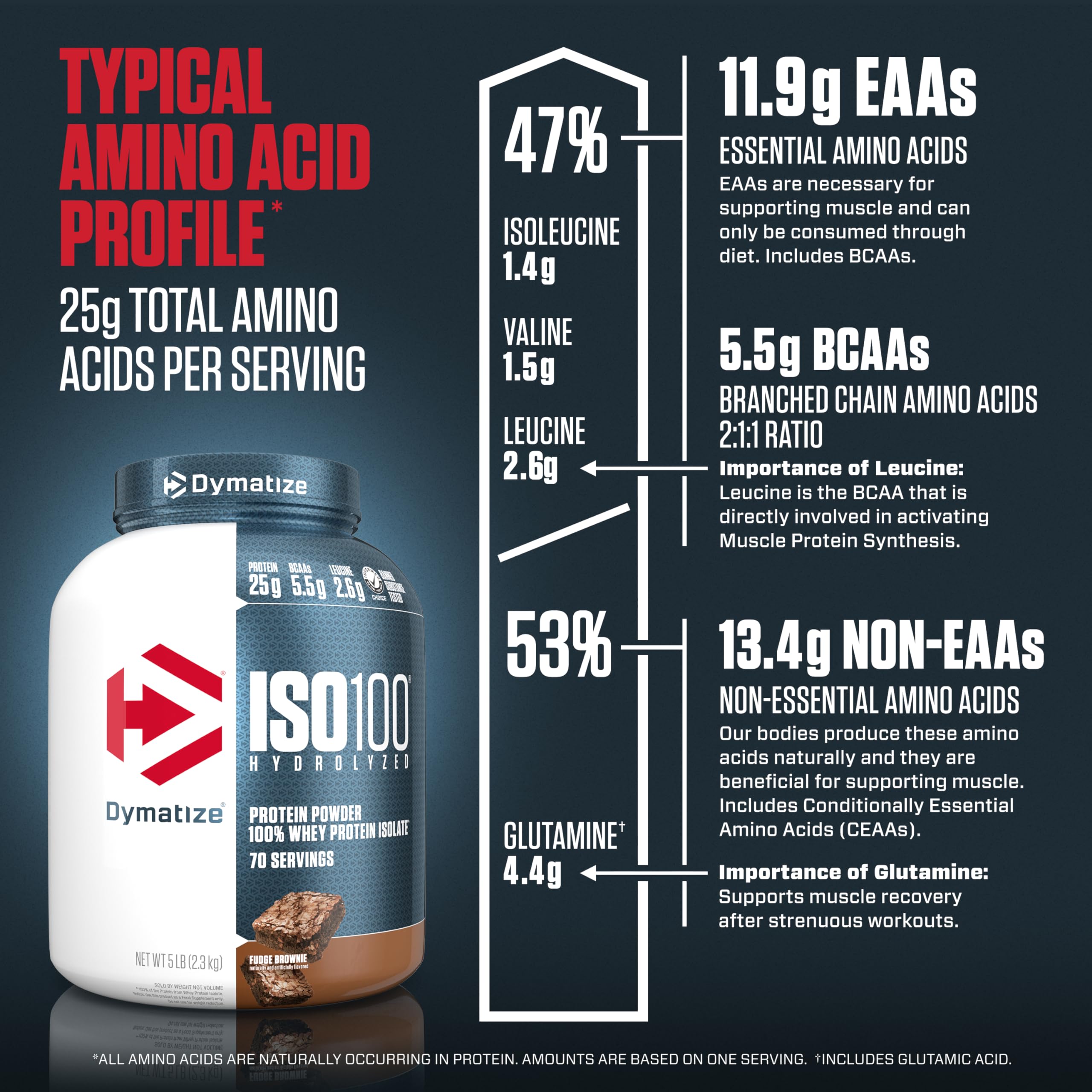 Dymatize ISO100 Hydrolyzed Protein Powder, 100% Whey Isolate Protein, 25g of Protein