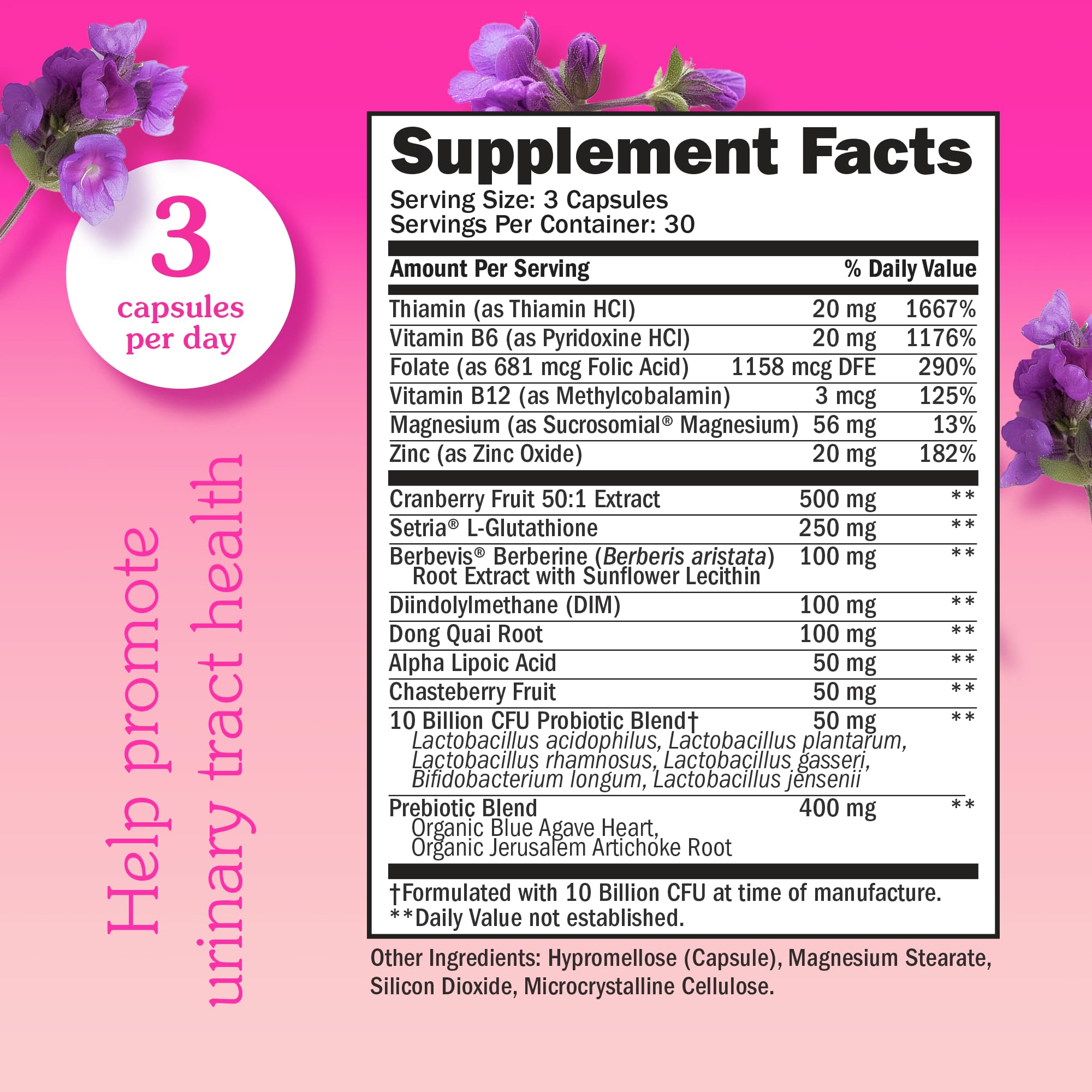 Seraphina 2-in-1 Vaginal Probiotics for Women + Hormone Balance - 90 Capsules for Complete Feminine