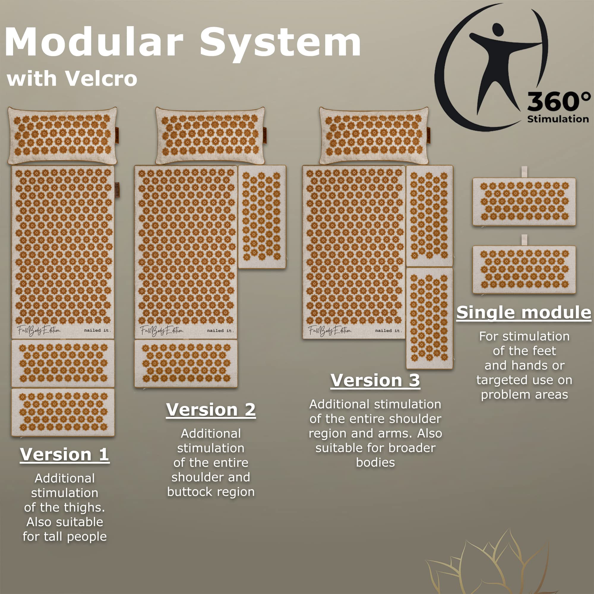 Glanzstück Berlin® Health Collection XXL Acupressure Mat Set for Full Body for Tension Headaches
