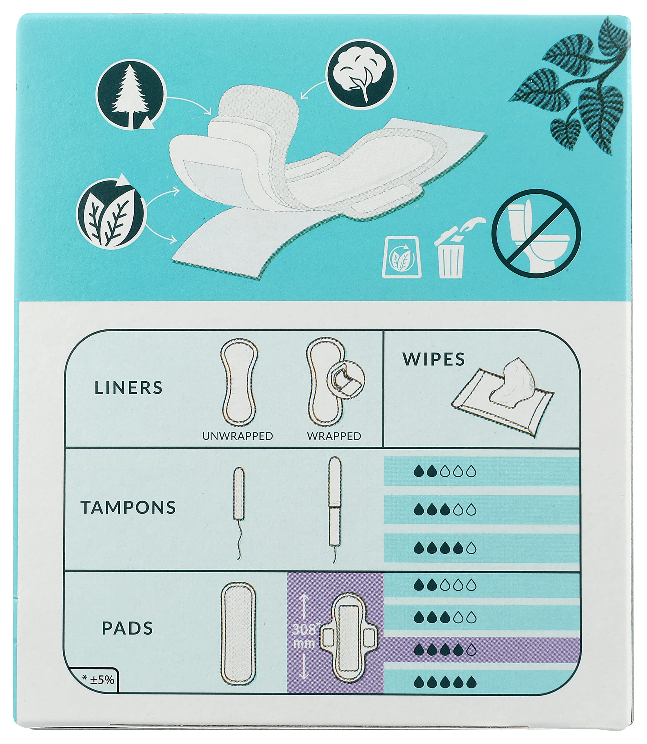 Natracare Slim Fitting Ultra Pads with Wings, Long, Made with Certified Organic Cotton