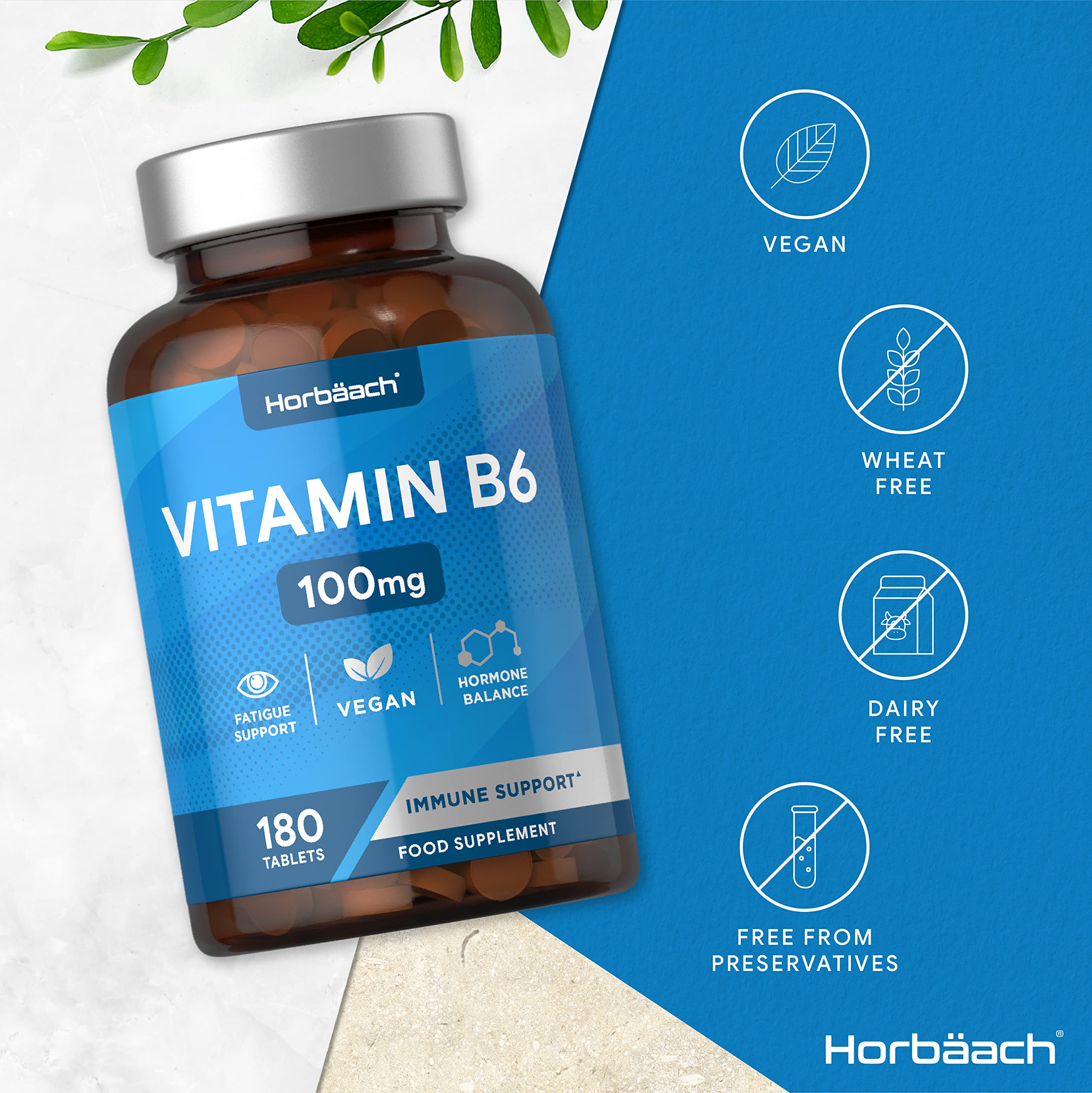 Vitamin B6 100mg | 180 High Strength Tablets | Regulation of Hormonal Activity & Fatigue