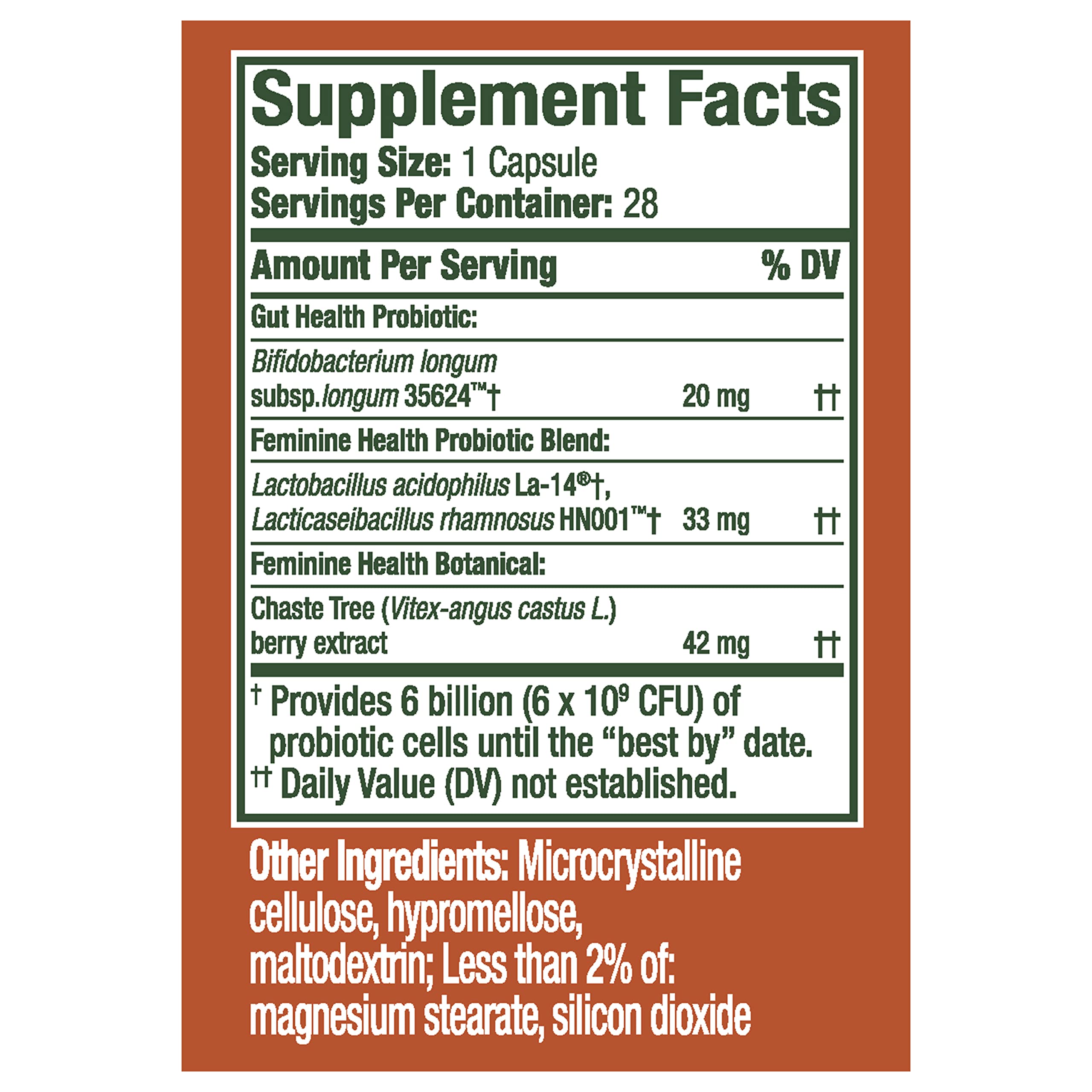 Align Probiotic, Women's Dual Action, Probiotics for Women, Multi-Strain Probiotic with Chaste Tree