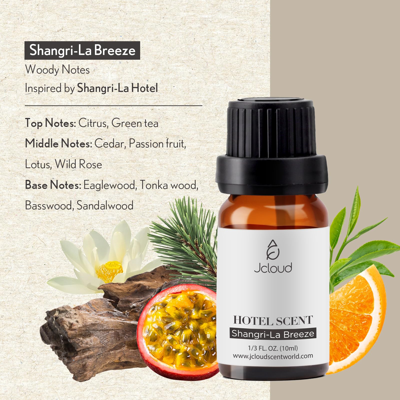 JCLOUD Shangri-La Breeze Essential Oil Inspired by Shangri-La Hotel | Hotel Collection - Pure Aromatherapy