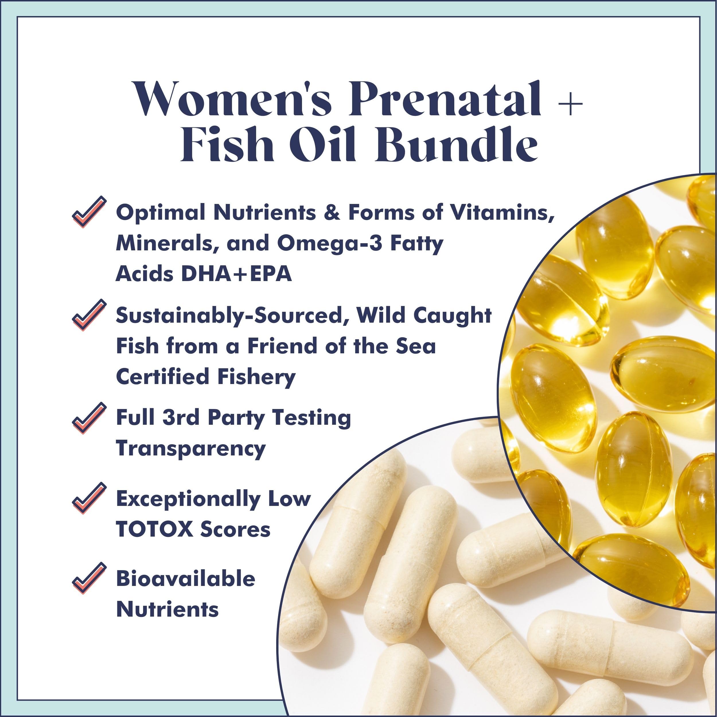 FullWell Prenatal Vitamin + DHA | Omega 3 Fish Oil with DHA & EPA for Brain Development & Nervous
