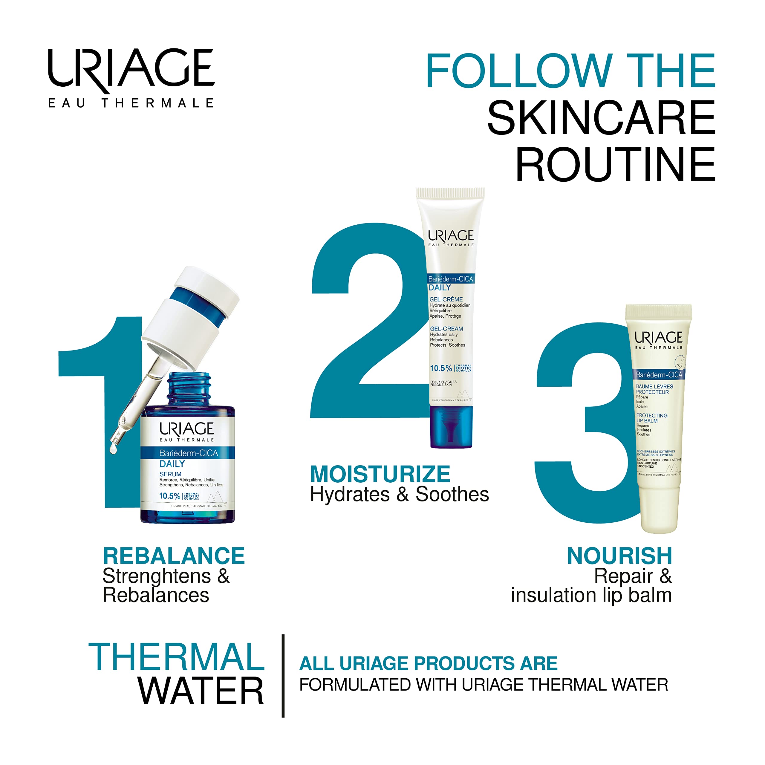 Uriage Bariéderm-cica Daily Serum 1 fl.oz. | Anti-Aging Face Serum that Prevents Fine