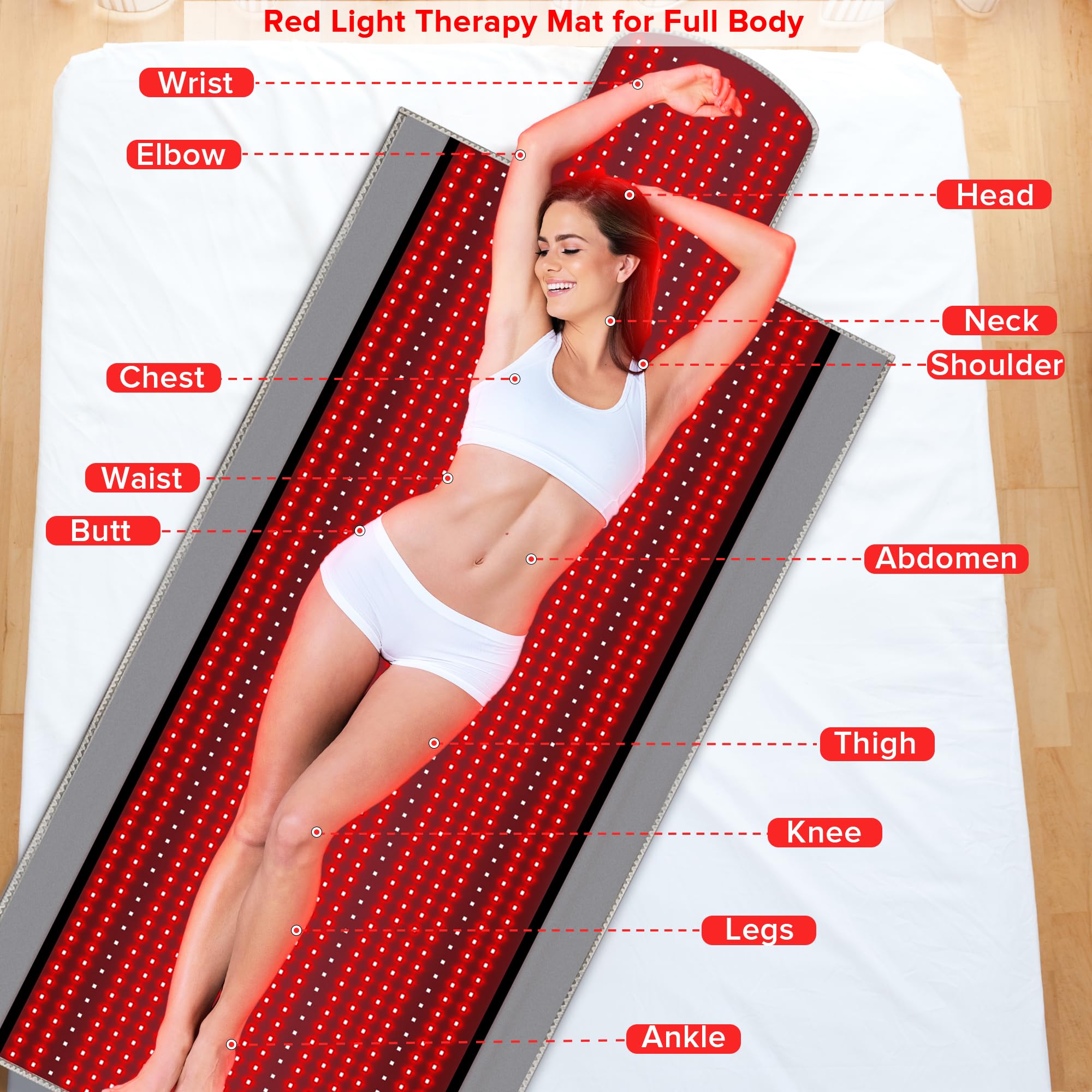 Near Infrared Light Therapy Blanket for Full Body, 1370pcs 660nm & 850nm LED Light Therapy Device