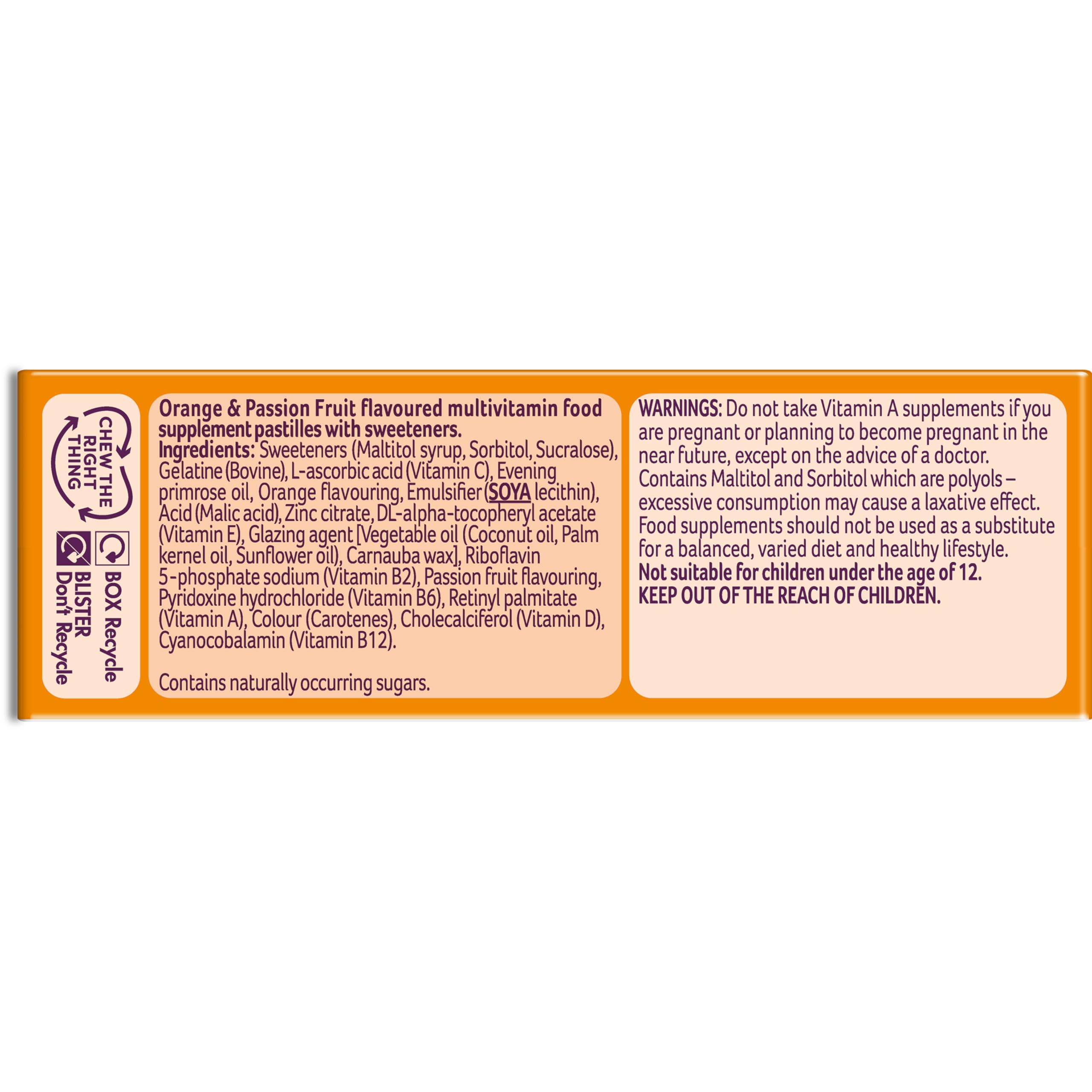 Bassetts Vitamins 12-18 EPO Orange & Passion Fruit 30's, 94.2 g, Orange and passionfruit