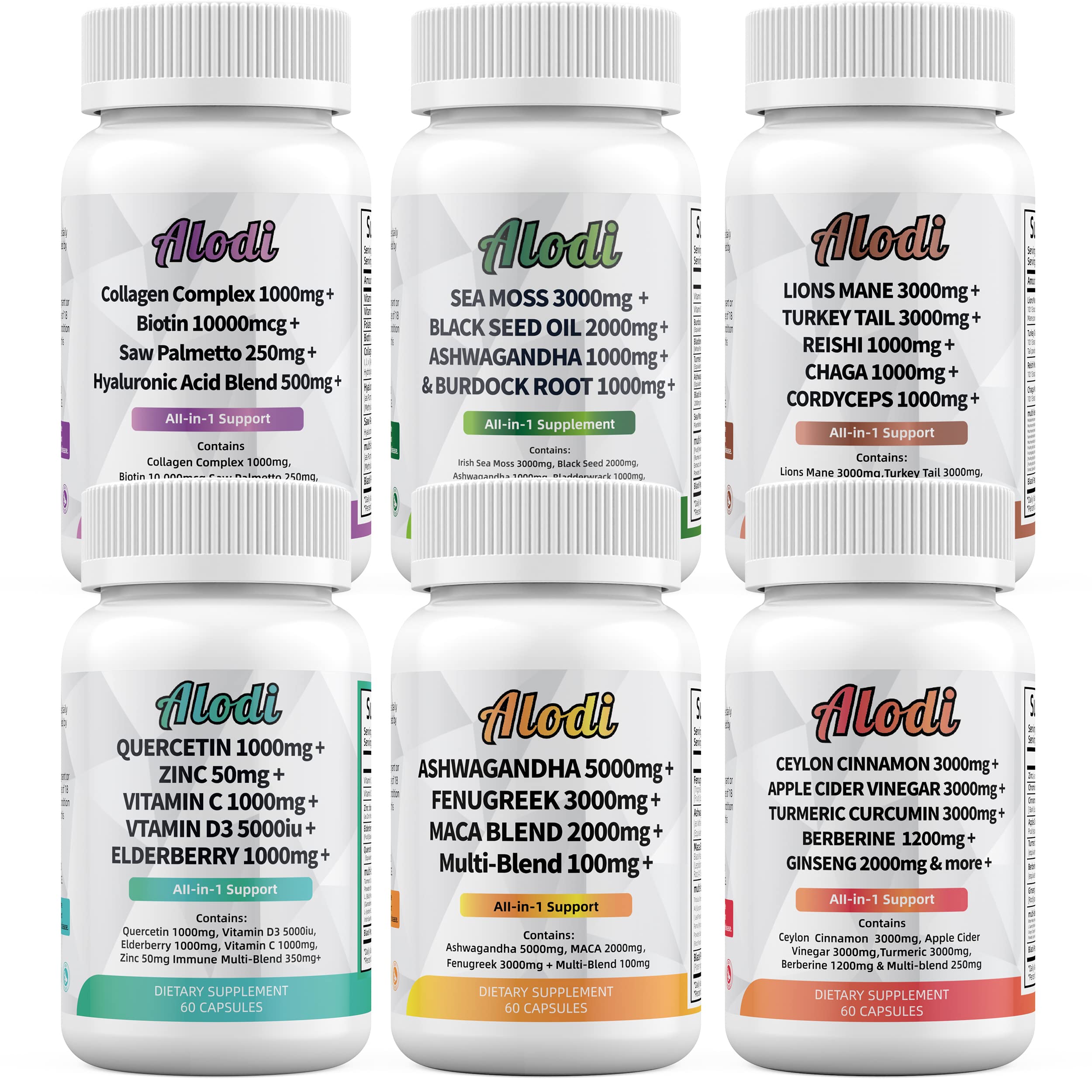 Sea Moss 3000mg Black Seed Oil 2000mg Ashwagandha 1000mg Turmeric 1000mg