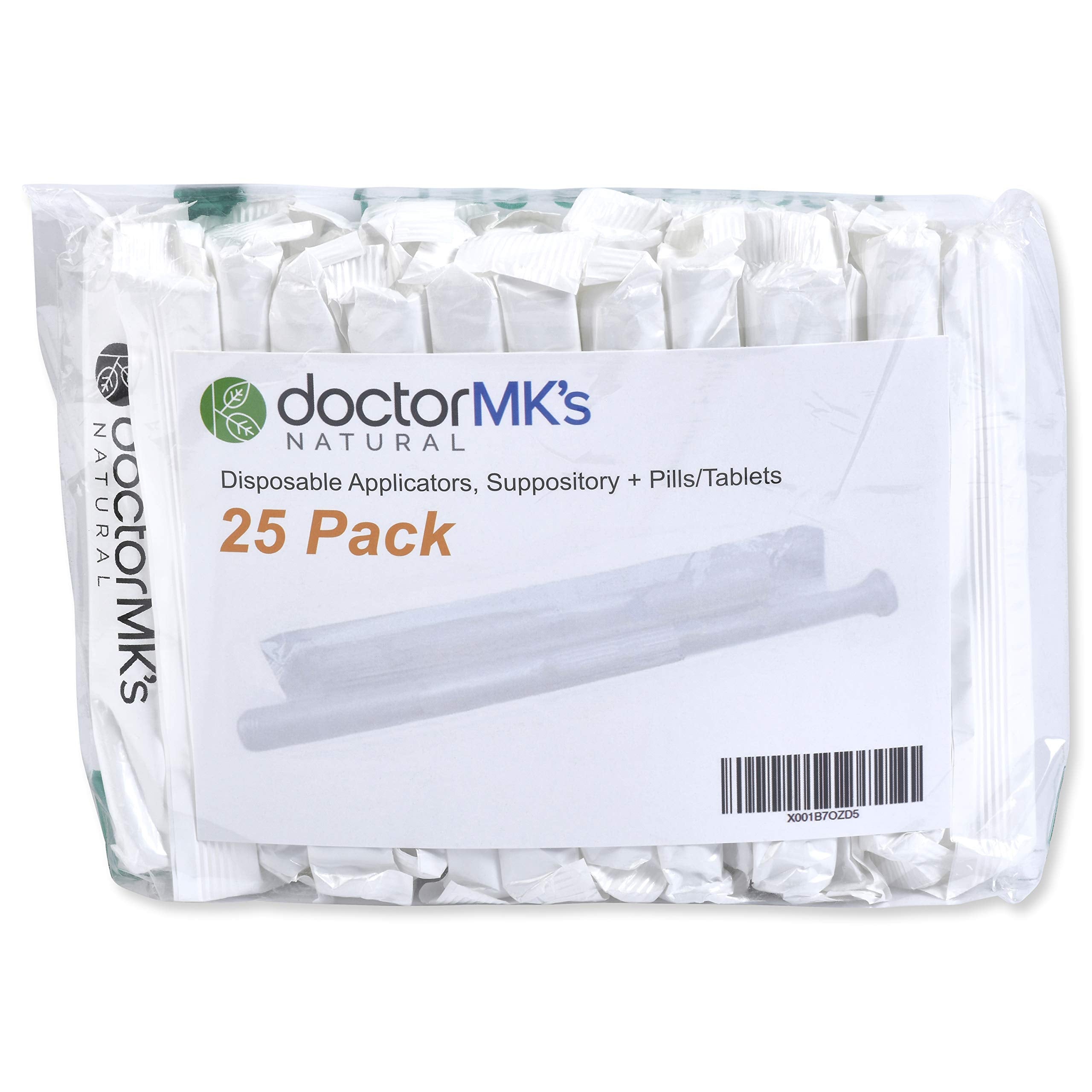 doctor MK's NATURAL Boric Acid Suppossitories (600mg) with Individually Wrapped Applicators