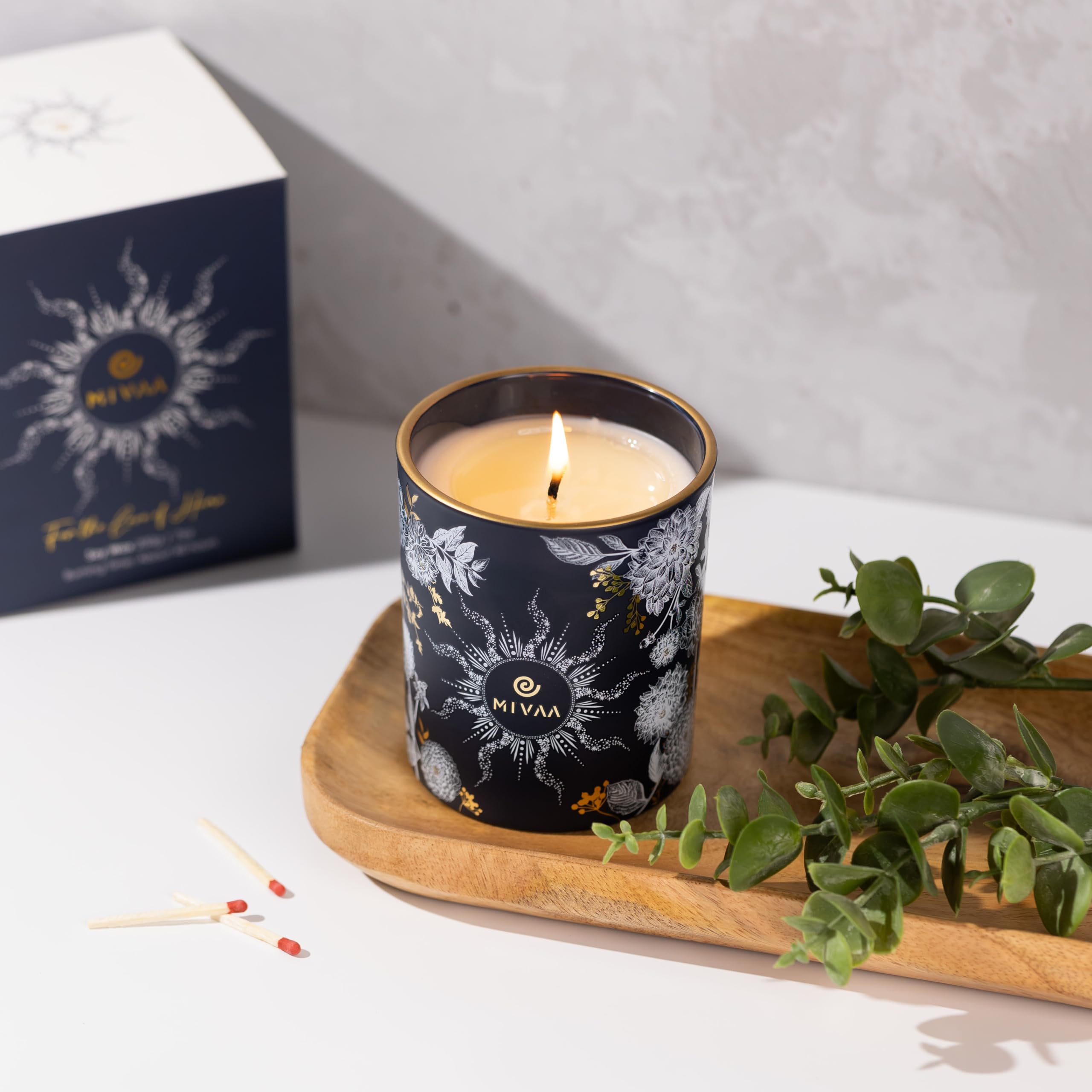 Mivaa Scented Candles - 100% Natural Soy Wax, 40 hrs Burn, Lead-Free Wicks, Holiday, Fall, Winter