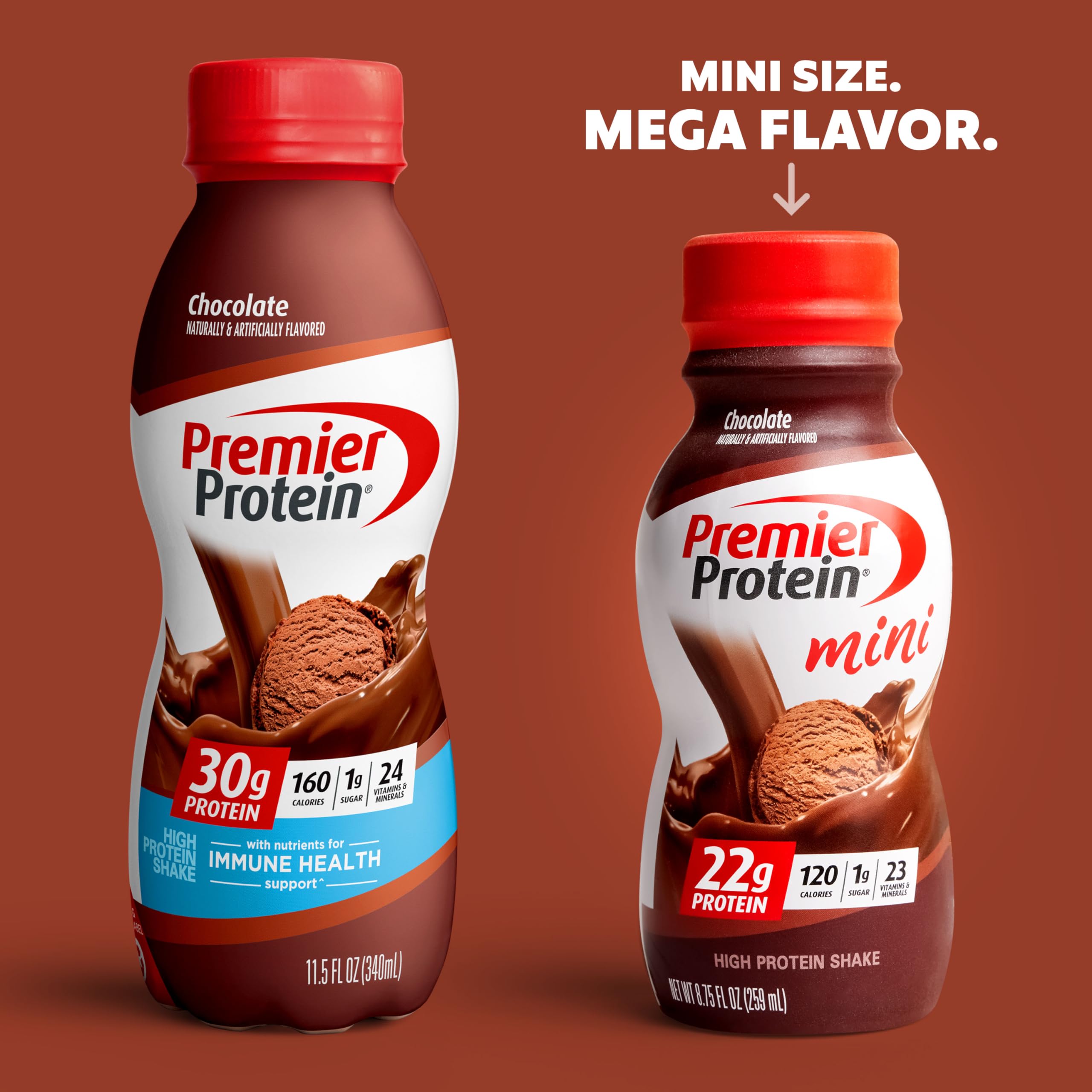 Premier Protein Shake MINIs, Chocolate, 22g Protein, 120 Calories, 1g Sugar, 8.75fl oz