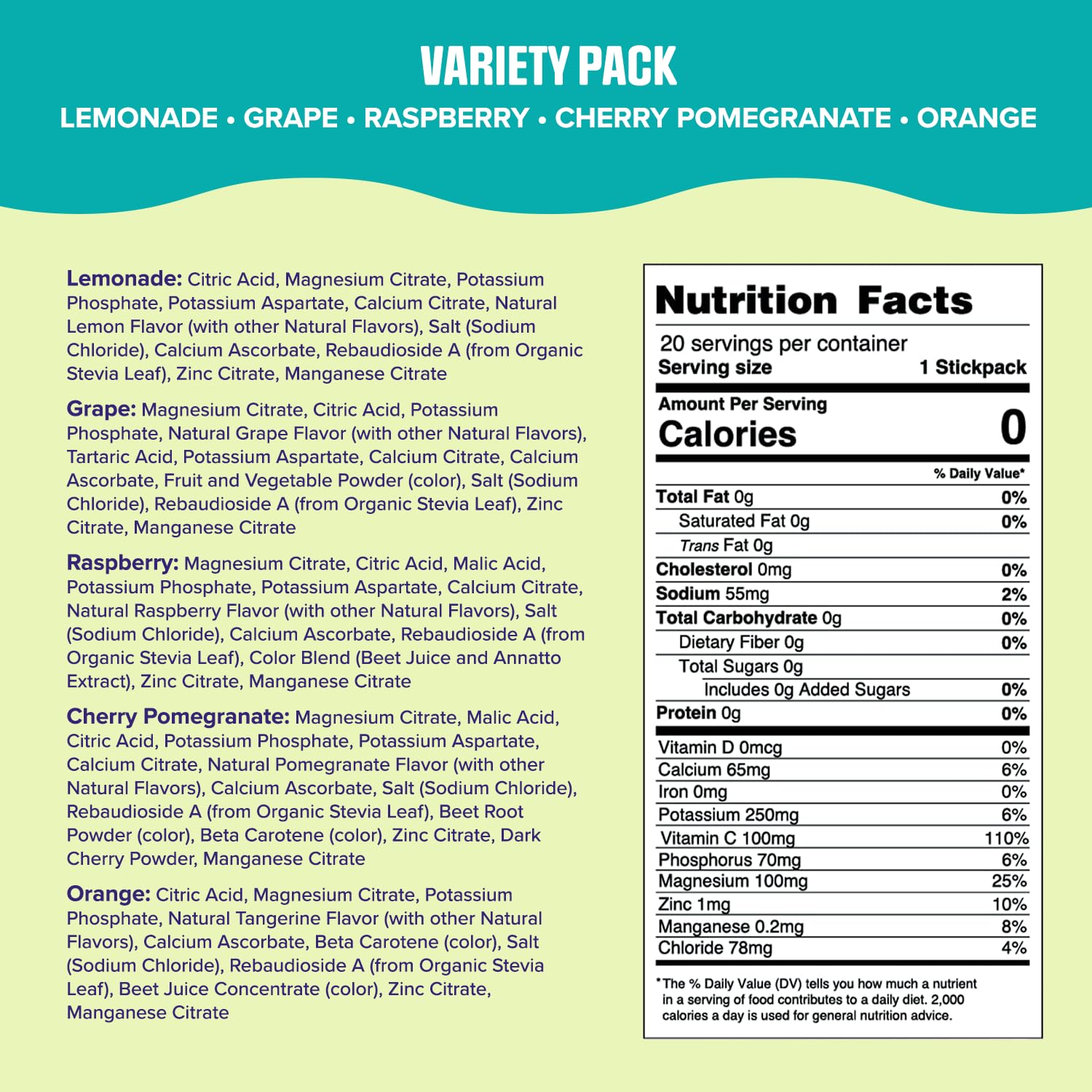 Ultima Replenisher Daily Electrolyte Drink Mix – Original Variety, 20 Stickpacks – Hydration