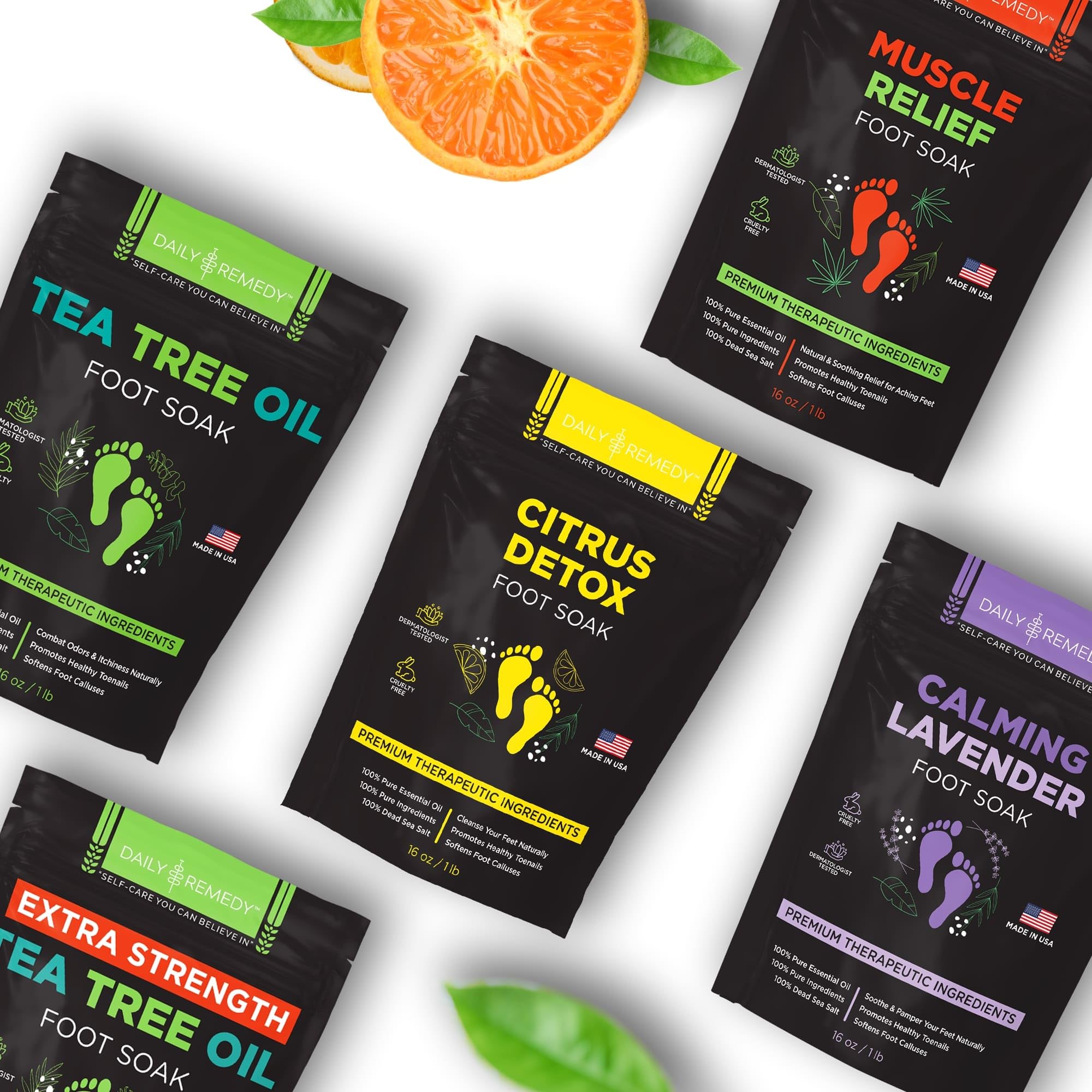 Citrus Detox Foot Soak with Epsom Salt - for Foot Callus, Immune Boost, Damaged Toenail