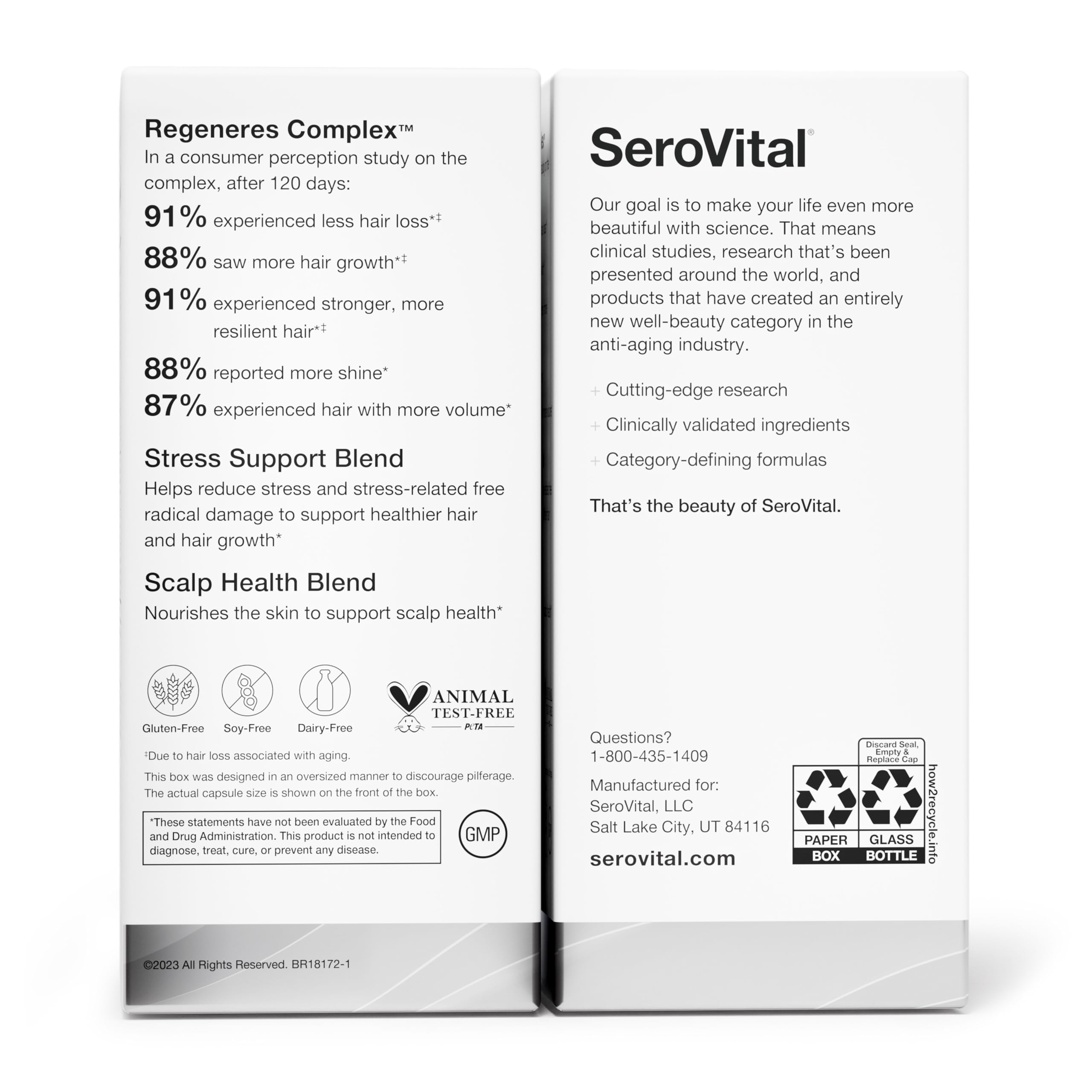 SeroVital Hair Regeneres Advanced, 90 Capsules, 30-Day Supply